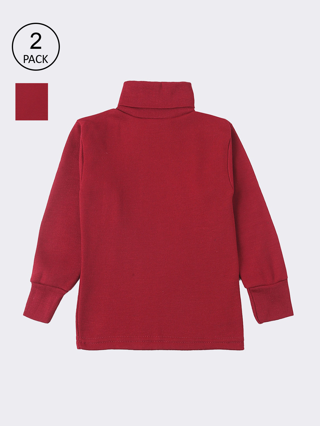 

Lux Cottswool Boys Pack Of 2 Maroon Solid Thermal Tops