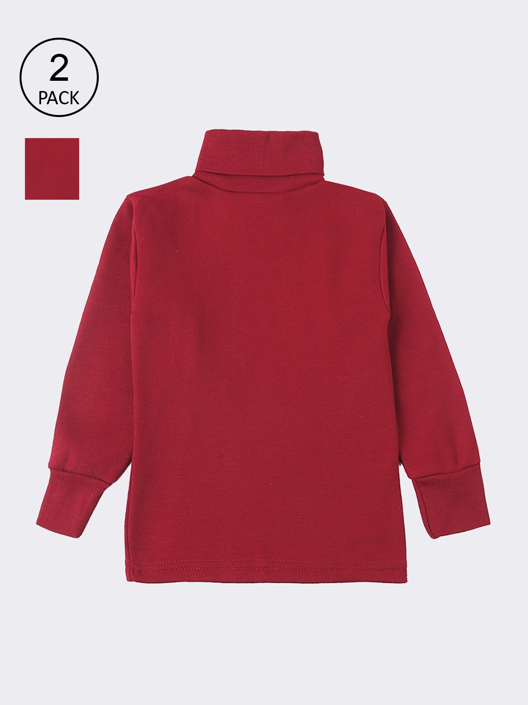 

Lux Cottswool Boys Pack Of 2 Maroon Solid Cotton Thermal Tops