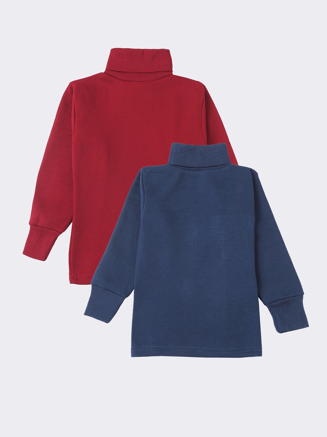 

Lux Cottswool Boys Pack Of 2 Maroon & Blue Solid Cotton Thermal Tops