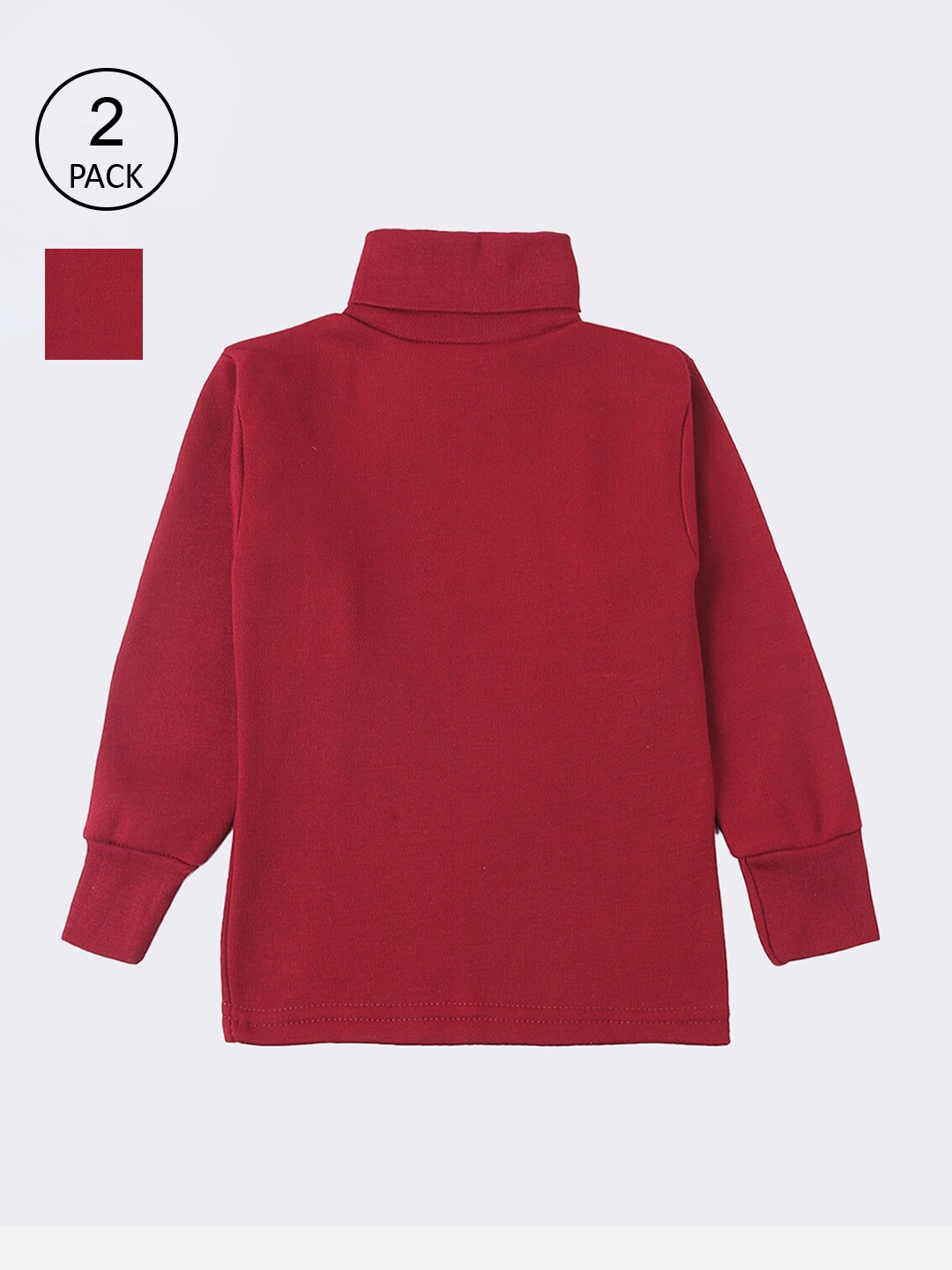 

Lux Cottswool Boys Pack Of 2 Maroon Solid Cotton Thermal Tops