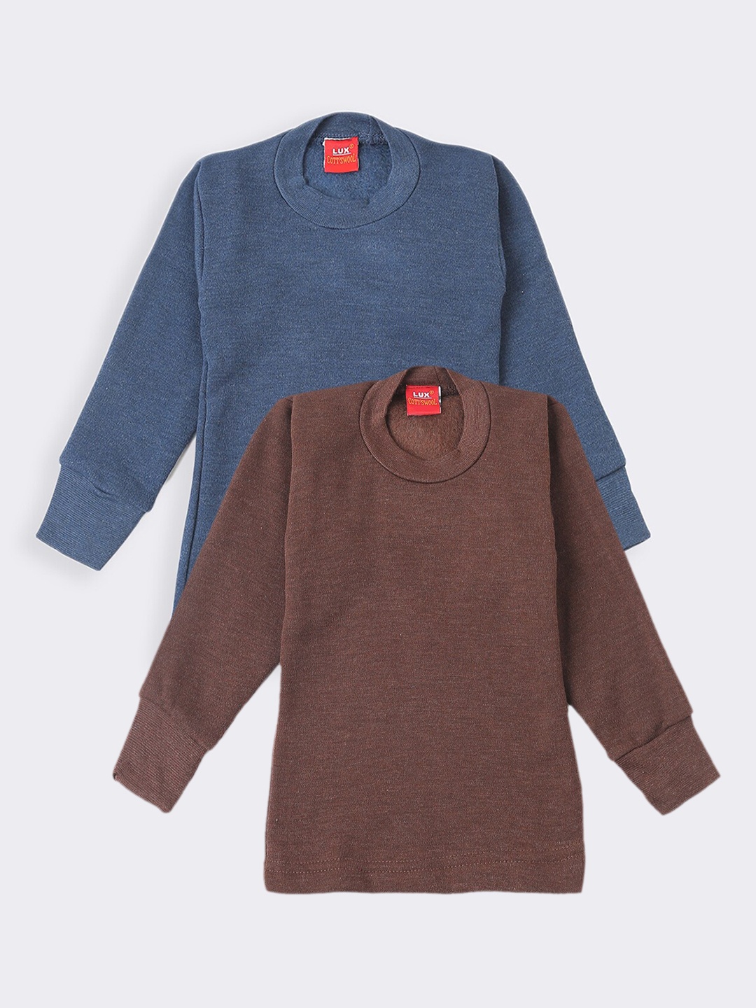 

Lux Cottswool Boys Pack of 2 Solid Thermal Tops, Brown