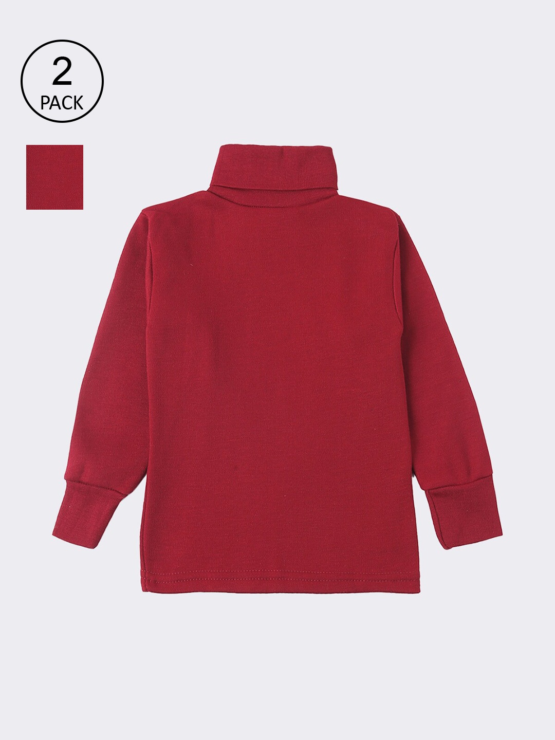 

Lux Cottswool Boys Pack Of 2 Maroon Solid Thermal Tops
