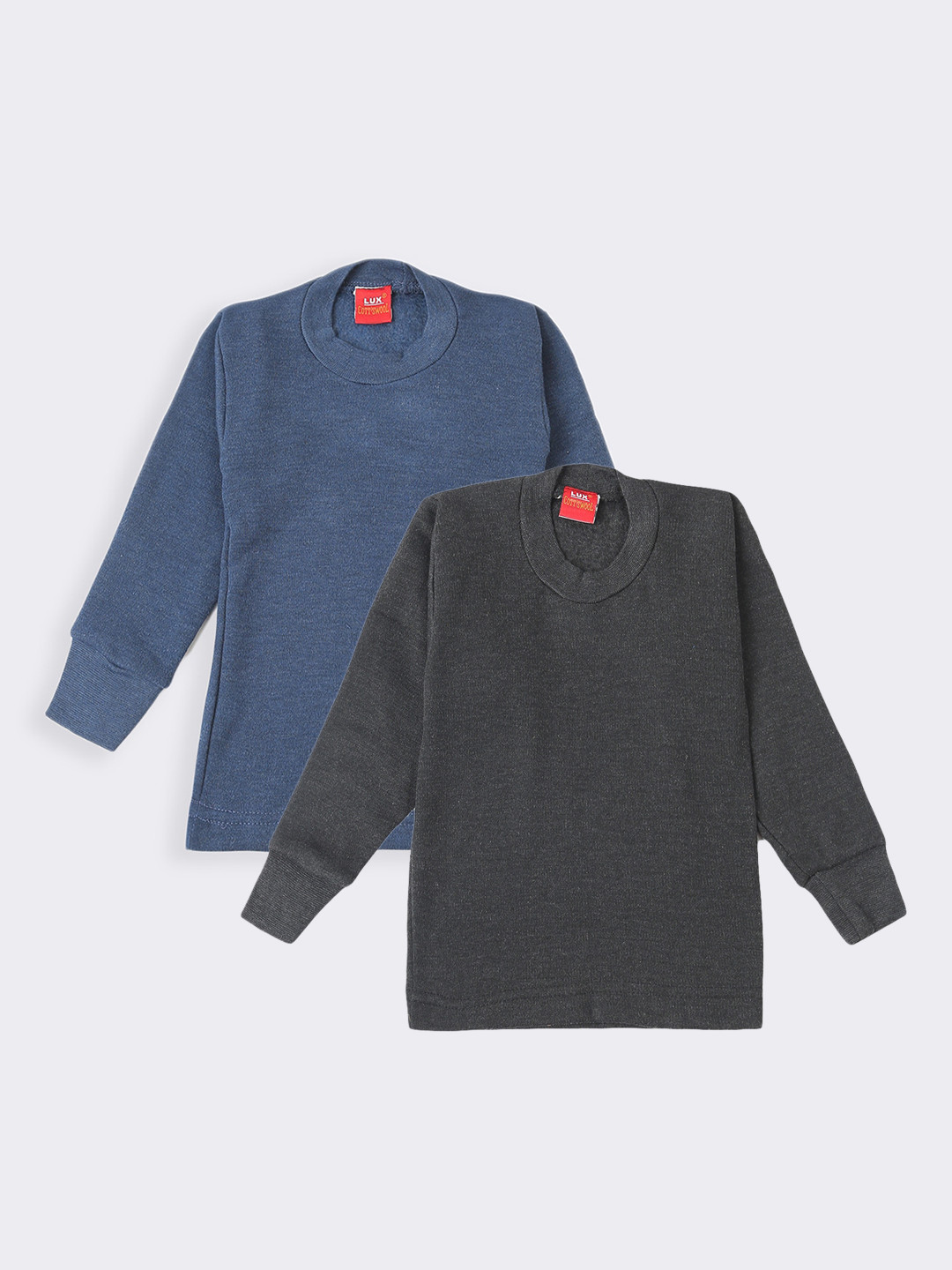 

Lux Cottswool Boys Pack Of 2 Solid Cotton Thermal Tops, Blue