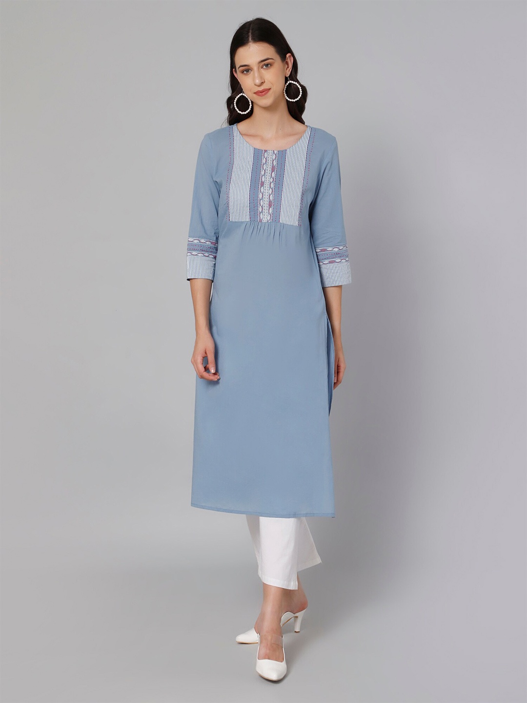 

Cantabil Women Blue Printed Kurta