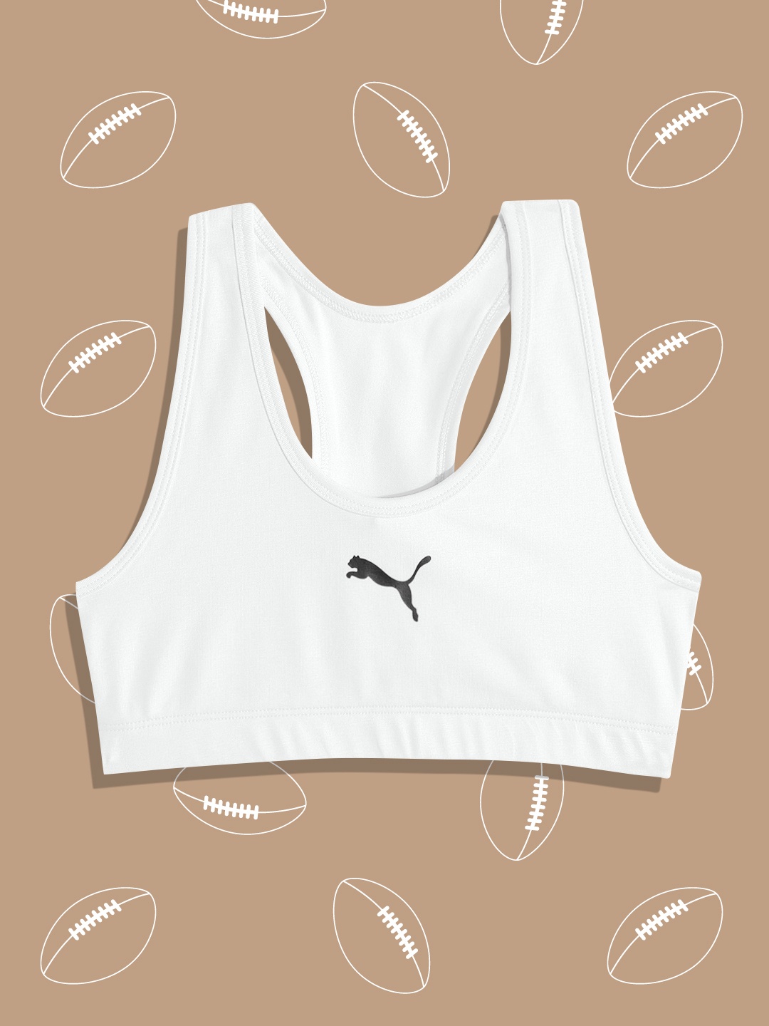 Puma Girls White Youth Workout Sports Bra