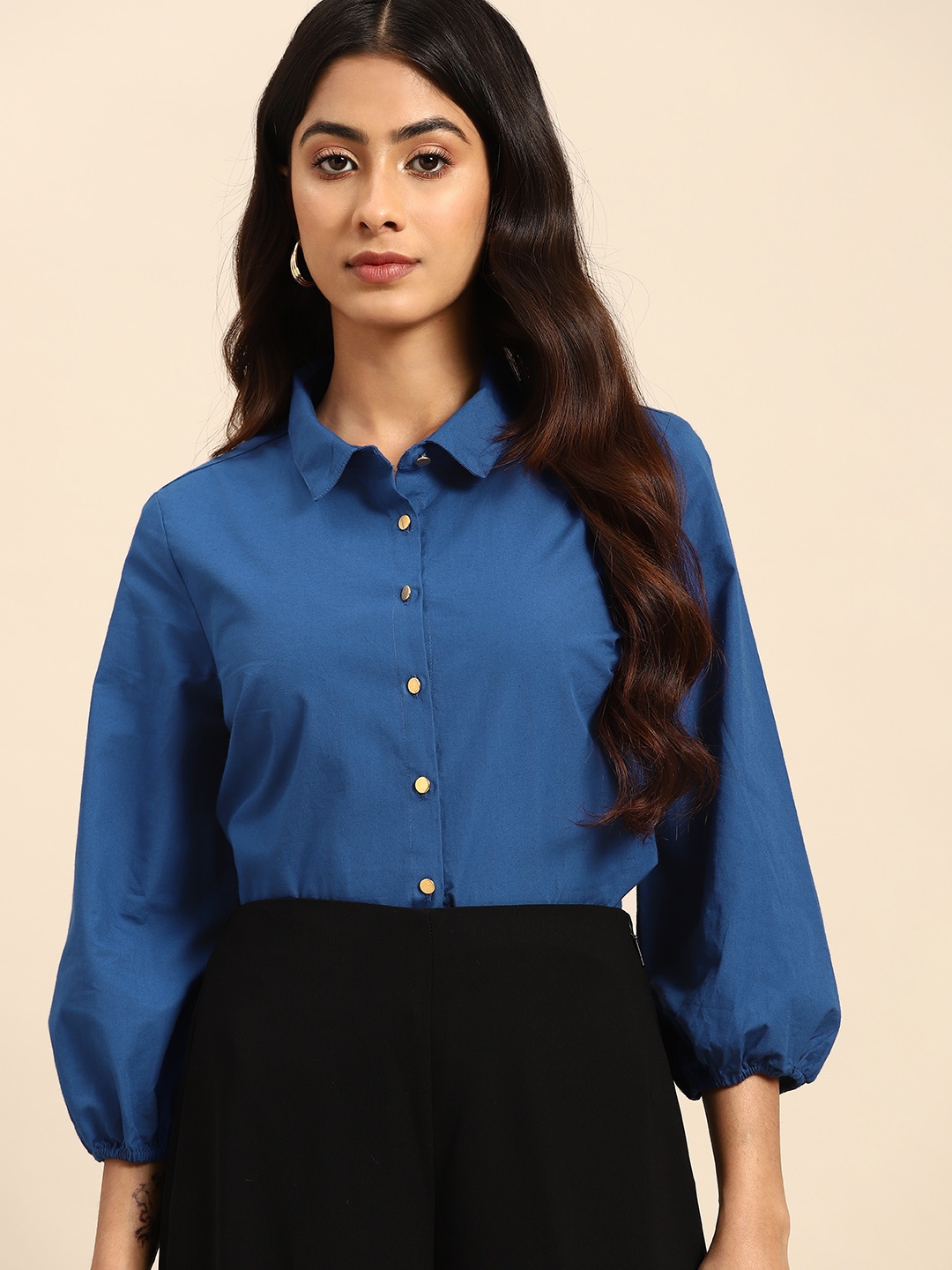 

all about you Pure Cotton Casual Shirt, Teal