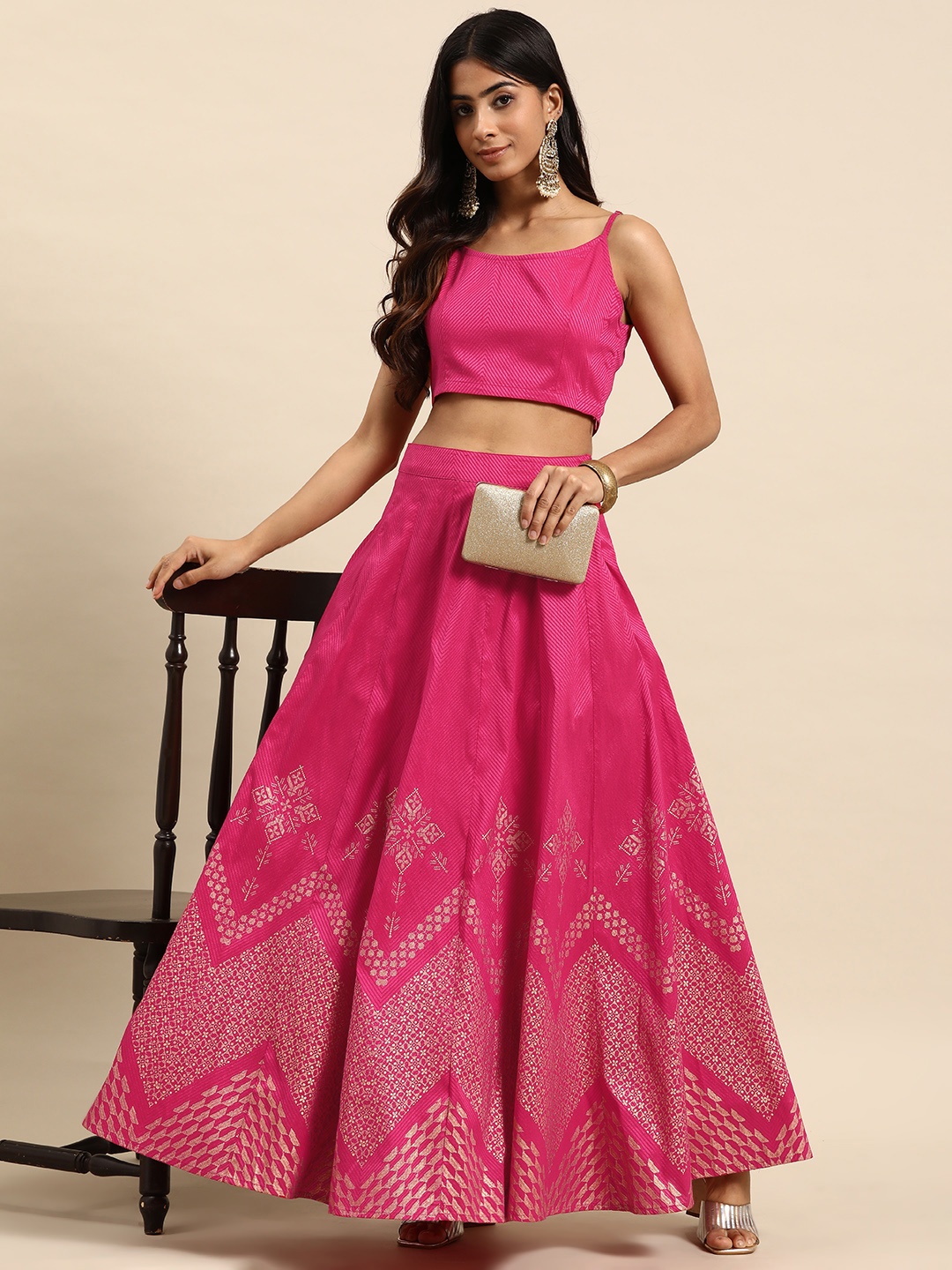 

all about you Printed Ready to Wear Lehenga Set, Pink