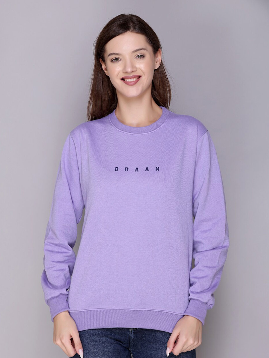 

Obaan Women Purple Printed Sweatshirt