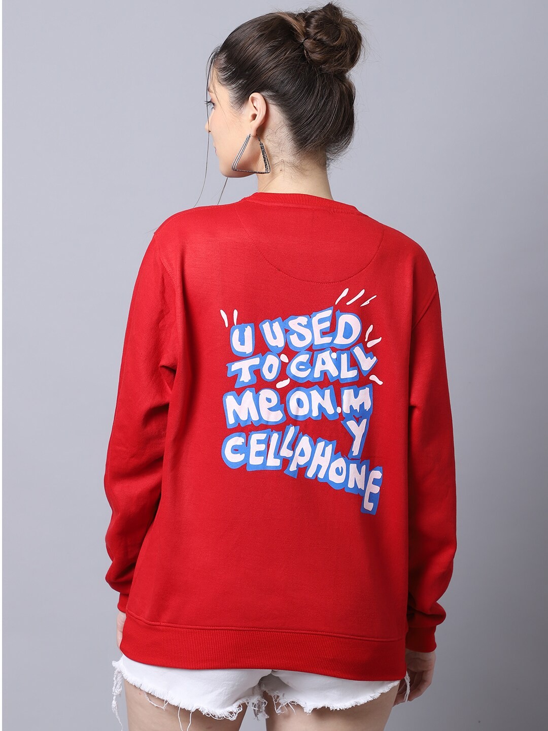 

Obaan Women Red Printed Sweatshirt