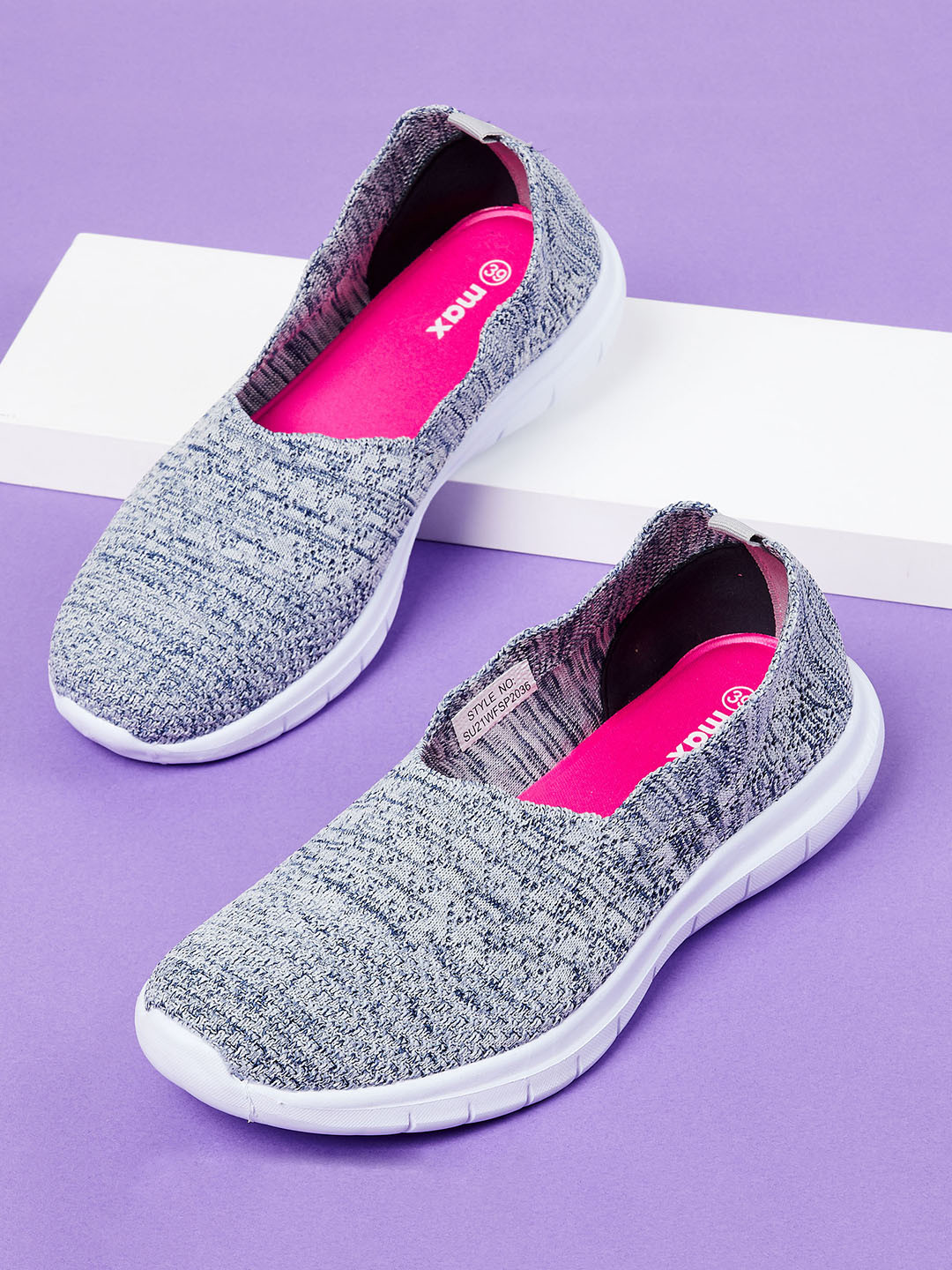 

max Women Grey Running Non-Marking Shoes