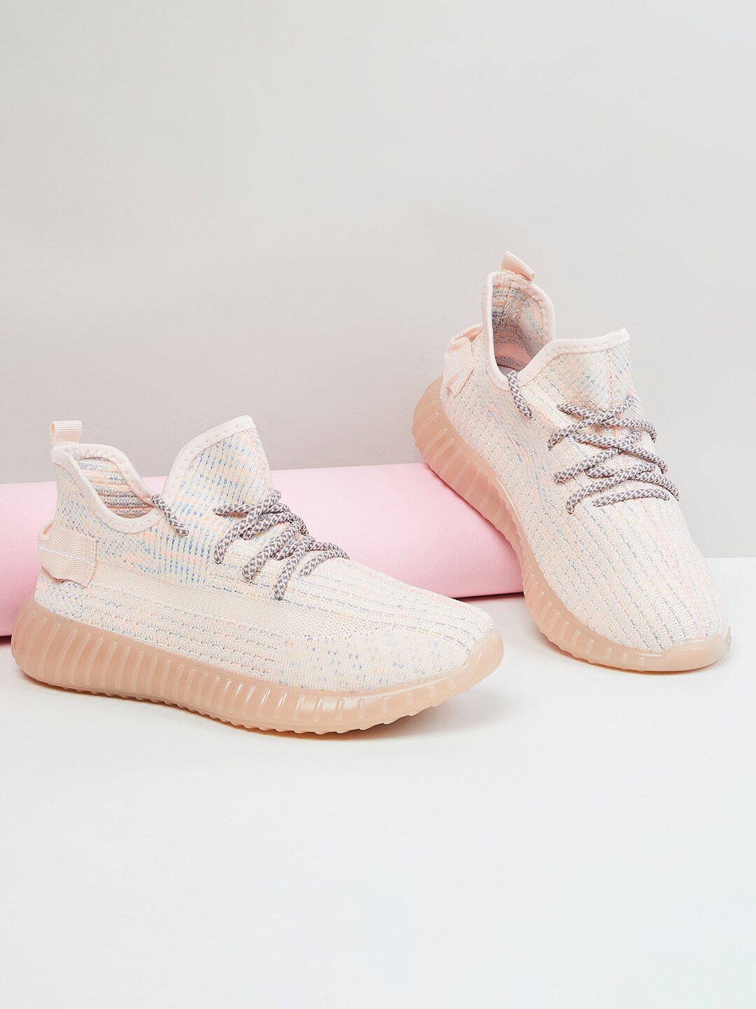 

max Women Peach-Coloured Running Non-Marking Shoes