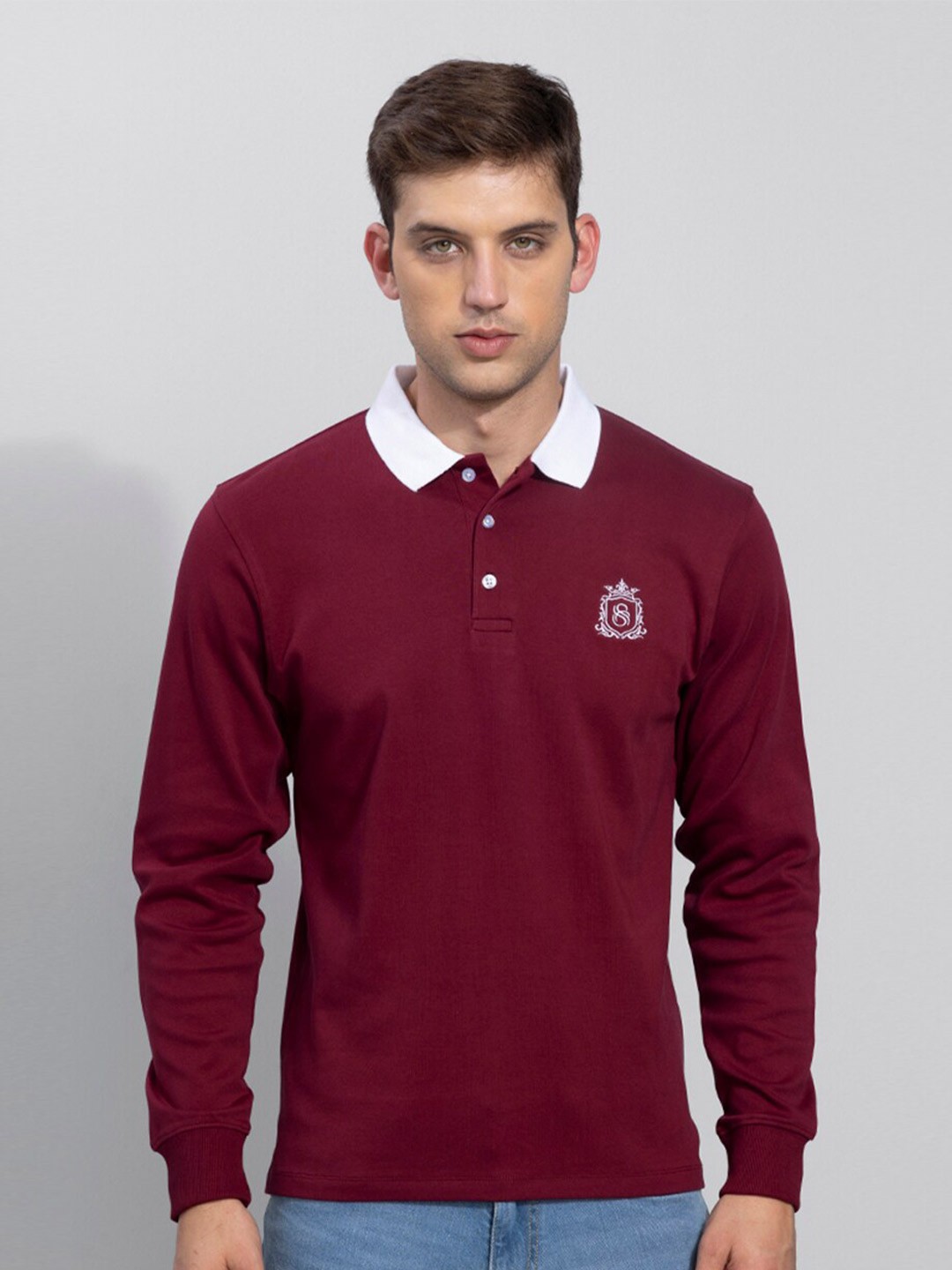

Snitch Men Maroon Polo Collar T-shirt