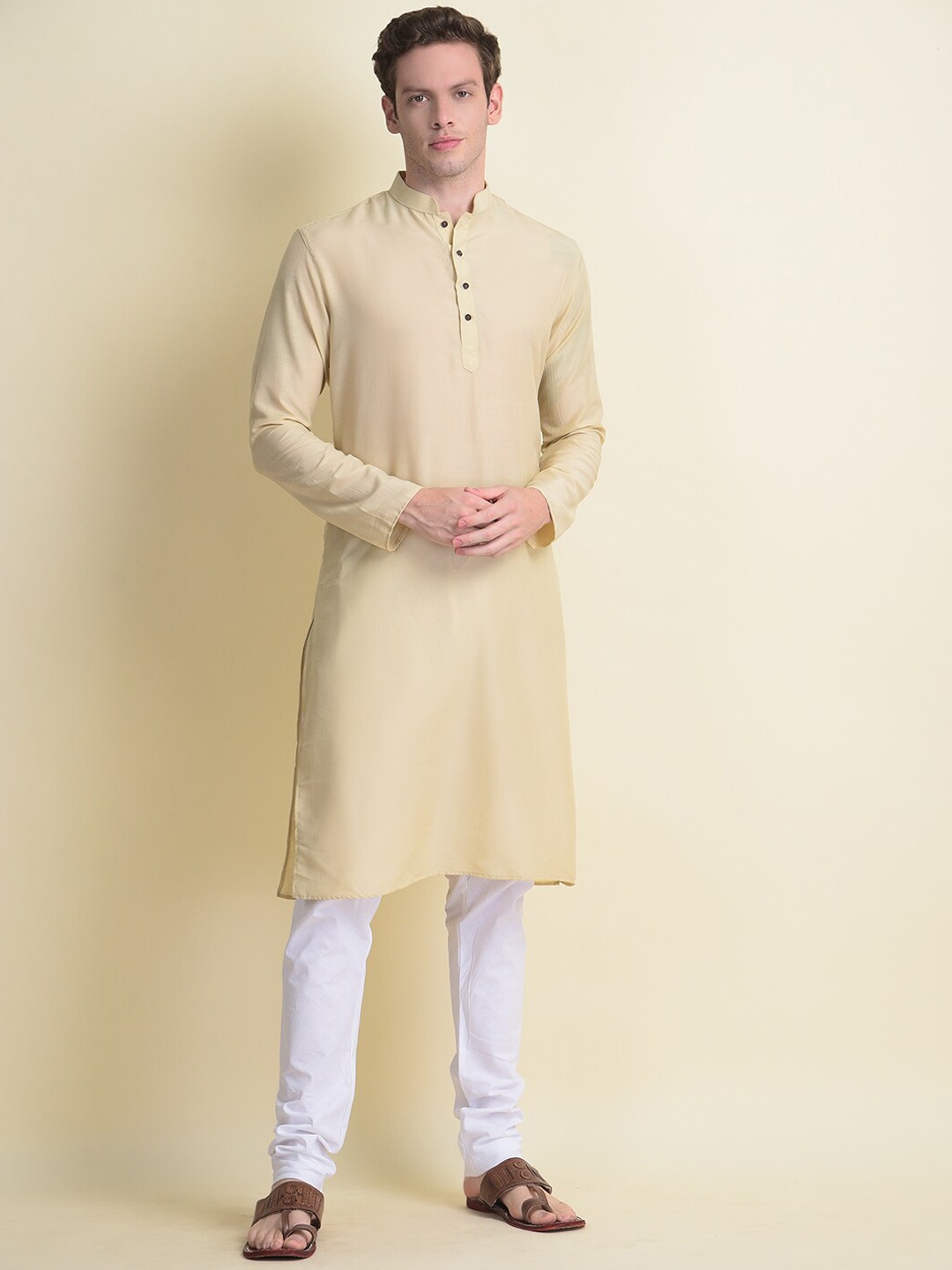 

NAMASKAR Men Gold-Toned Gotta Patti Kurta