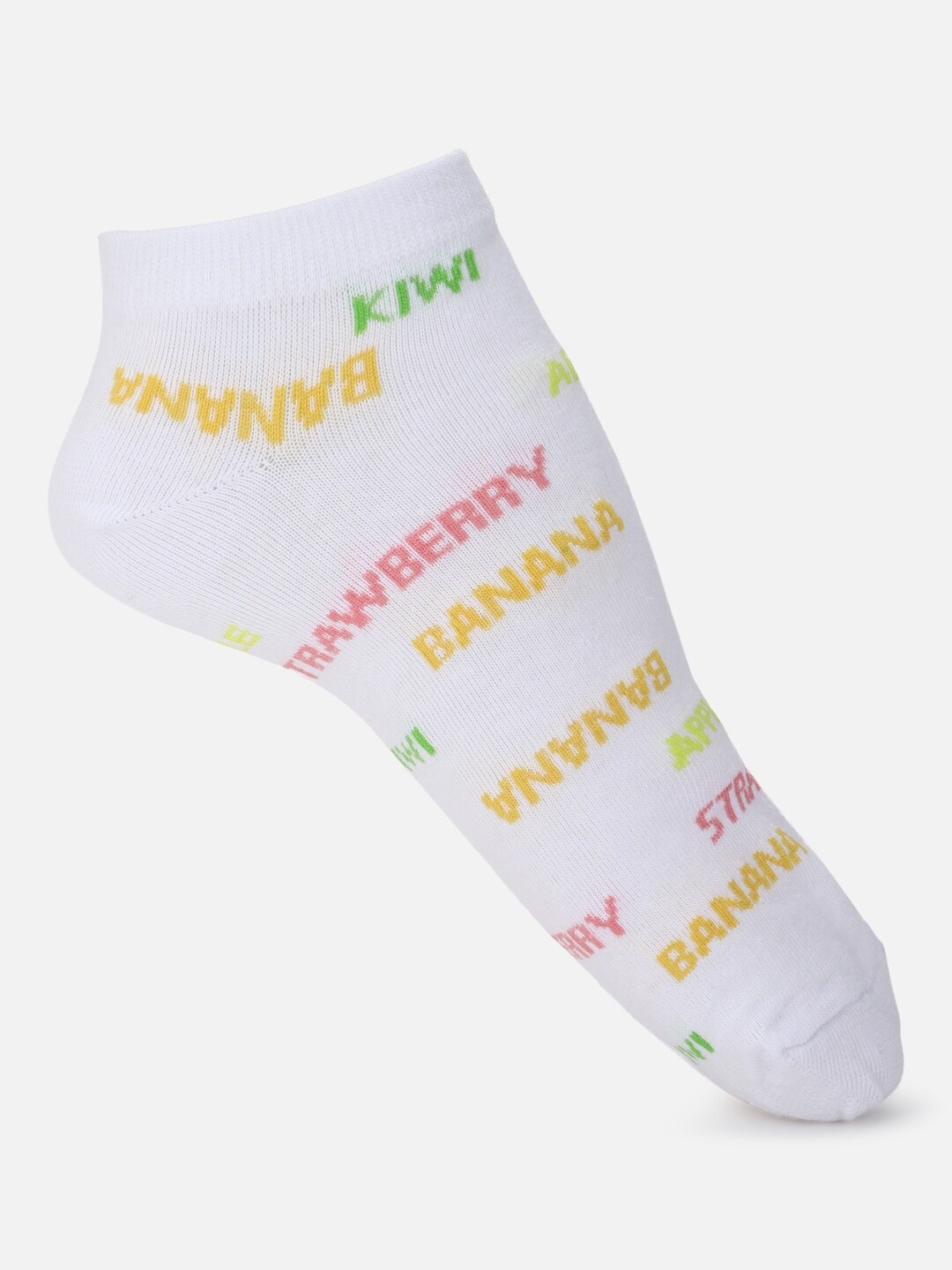 

FOREVER 21 Women White & Yellow Patterned Ankle-Length Socks