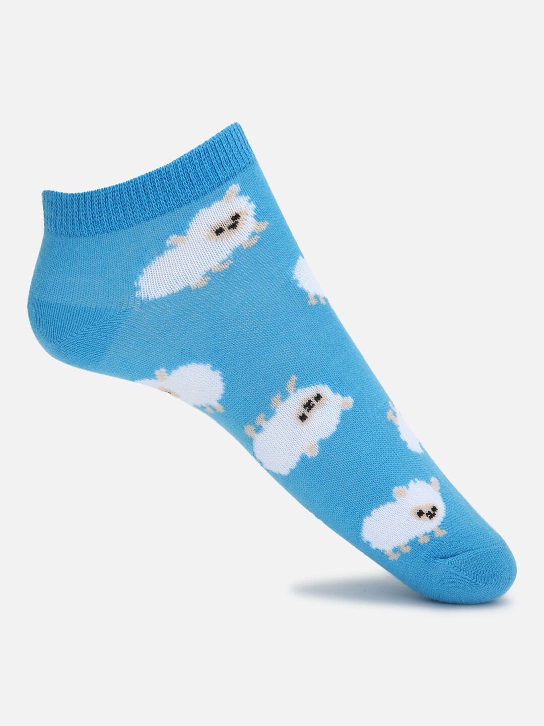 

FOREVER 21 Women Blue & White Patterned Ankle-Length Socks