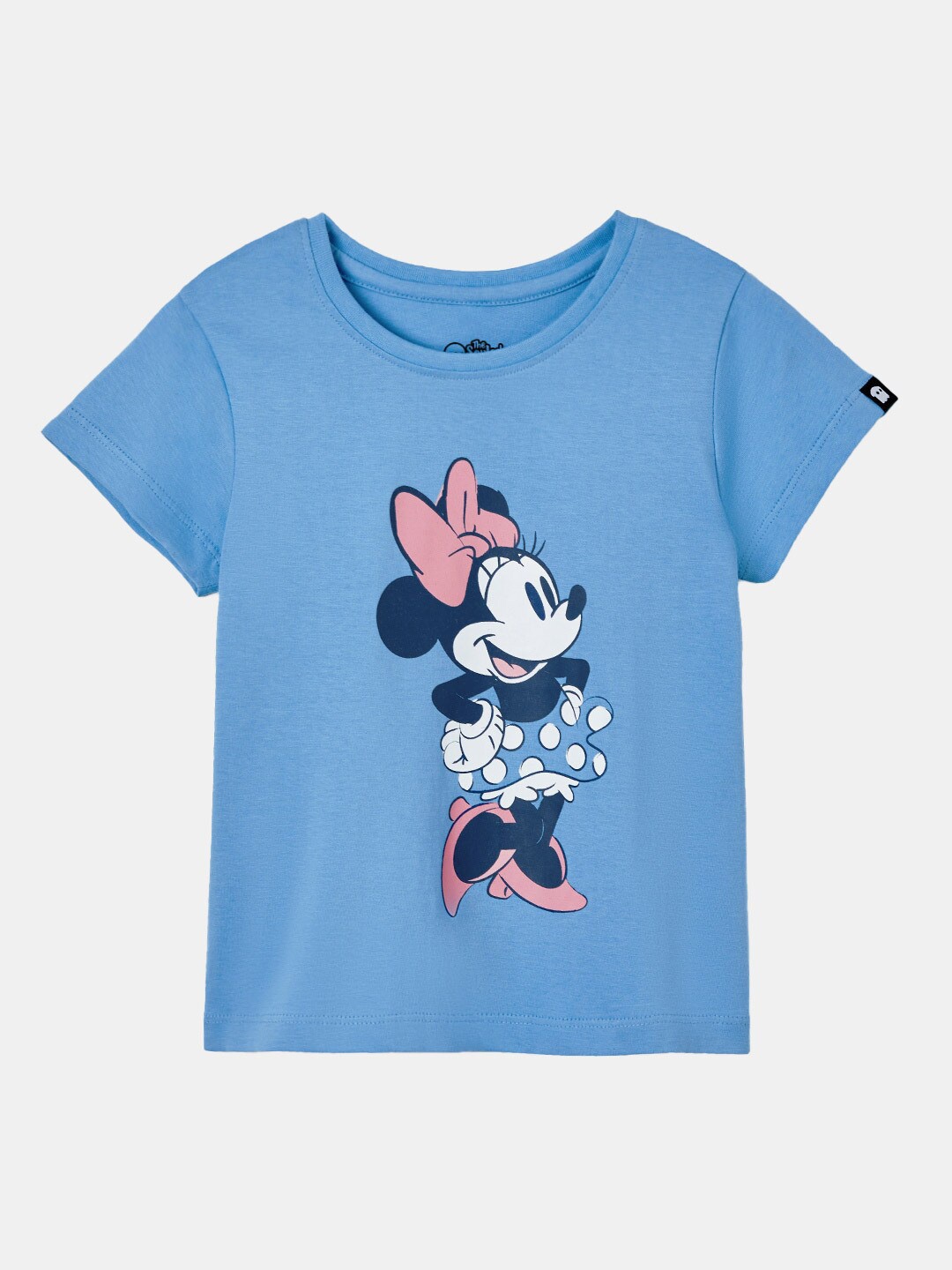 

The Souled Store Girls Blue Minnie Mouse Printed Pure Cotton T-shirt