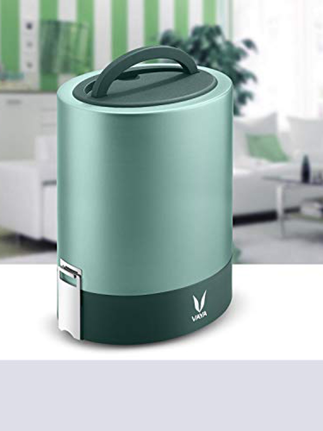 

Vaya Green Solid Click It Stainless Steel Four Piece Lunch Box 1.3L