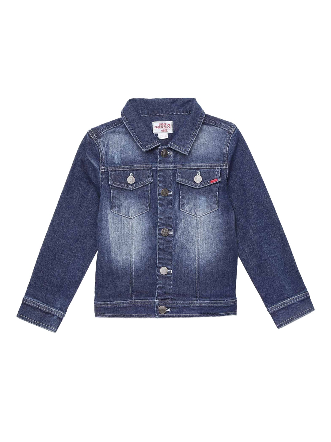 

UNDER FOURTEEN ONLY Girls Navy Blue Washed Cotton Denim Jacket