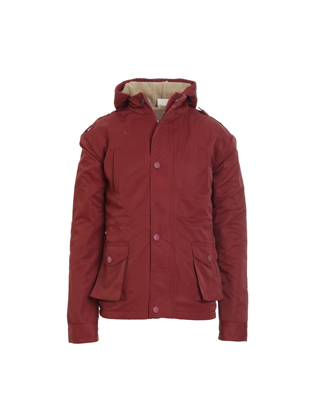 

UNDER FOURTEEN ONLY Boys Maroon Hooded Bomber Jacket