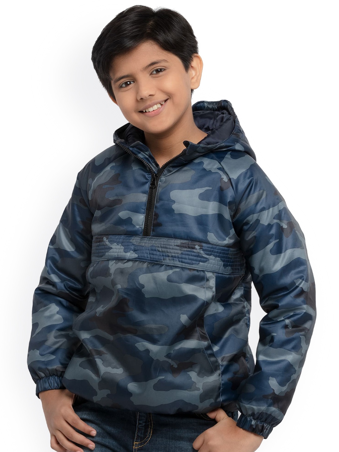 

UNDER FOURTEEN ONLY Boys Blue Camouflage Padded Jacket