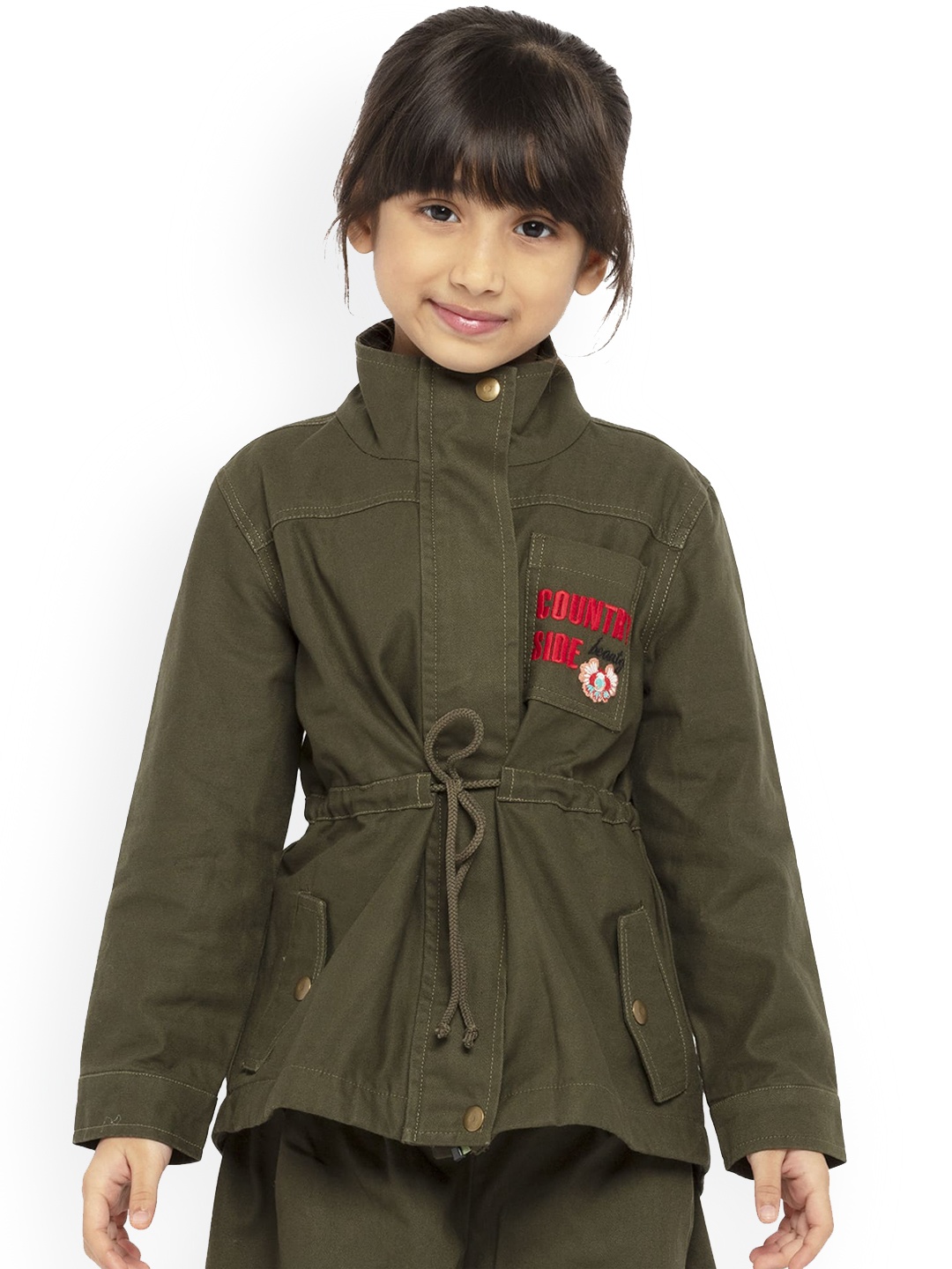 

UNDER FOURTEEN ONLY Girls Green Cotton Tailored Jacket