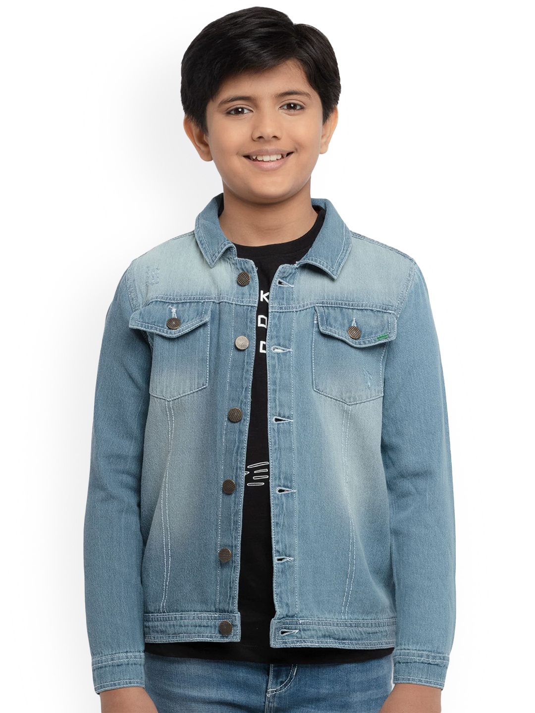 

UNDER FOURTEEN ONLY Boys Blue Washed Denim Jacket