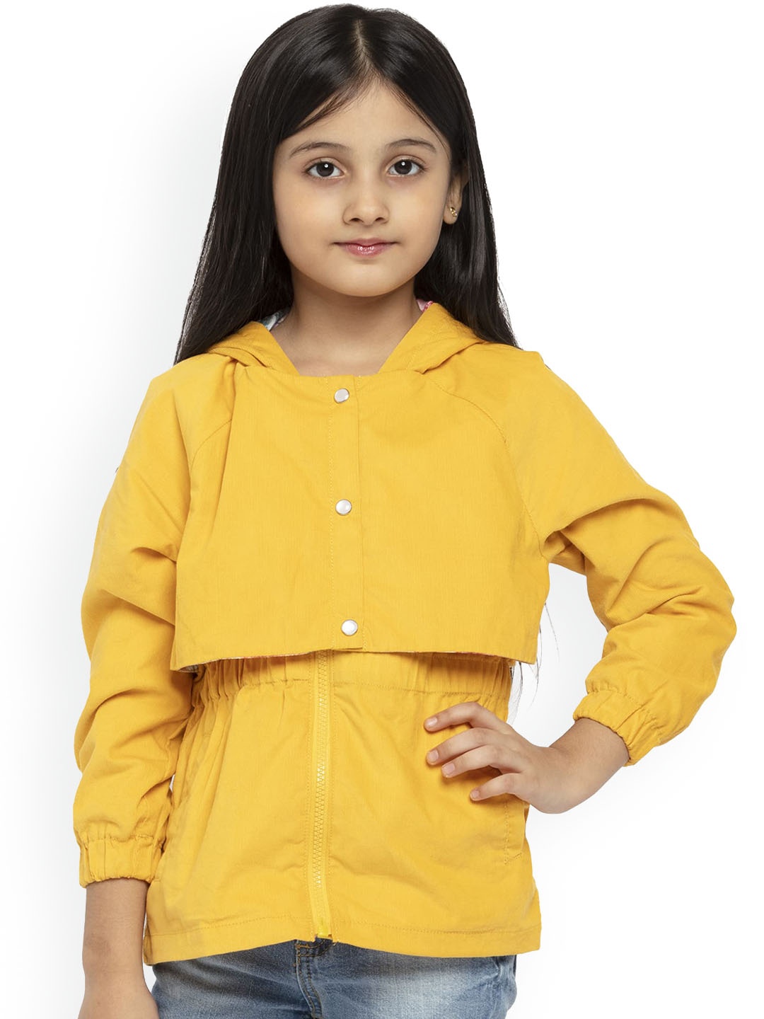 

UNDER FOURTEEN ONLY Girls Yellow Cotton Tailored Jacket