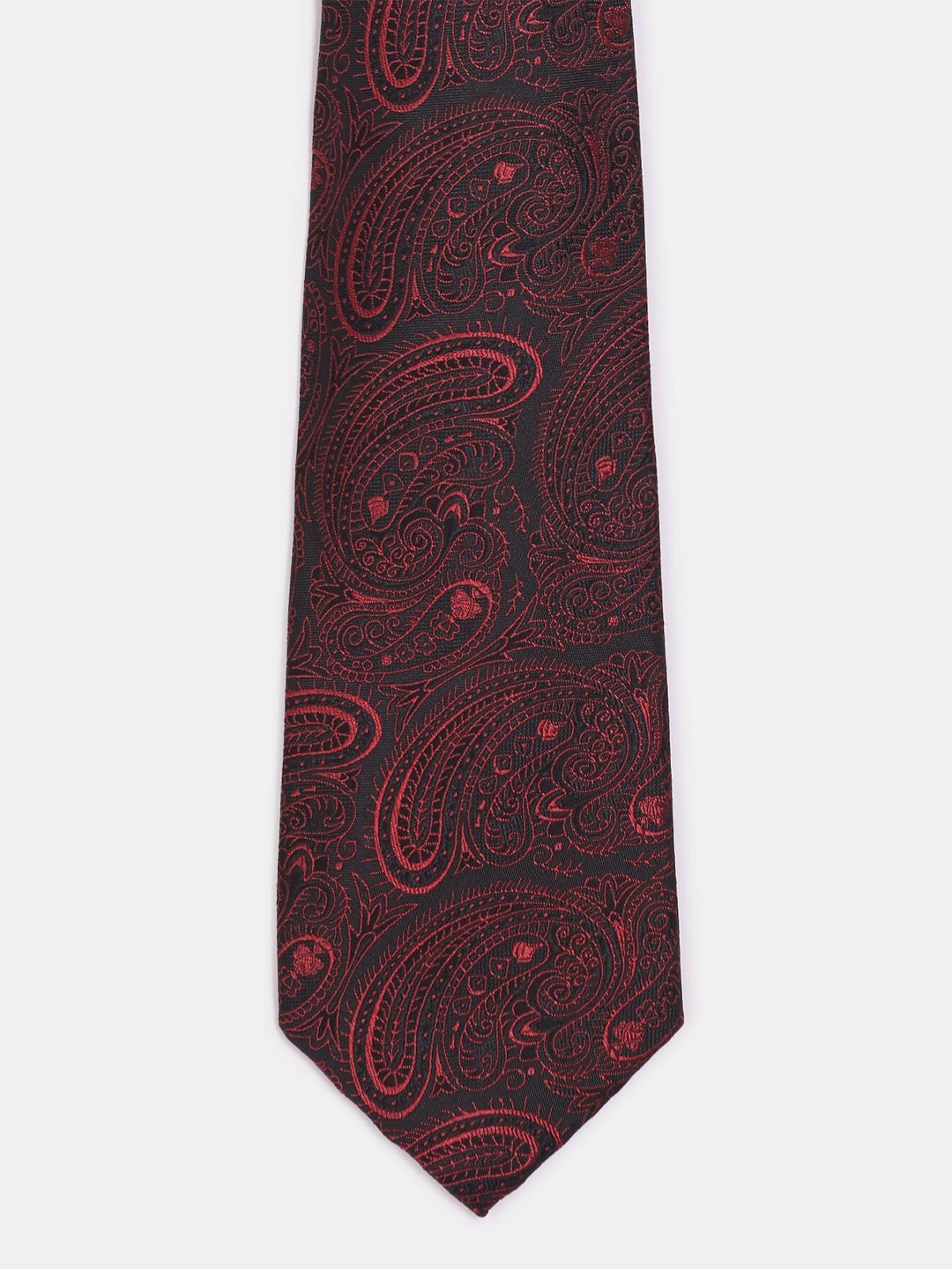 

Arrow Men Black & Pink Woven Design Skinny Tie