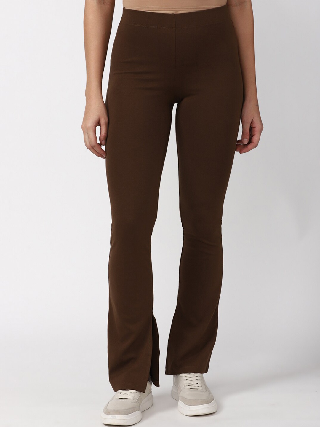 

FOREVER 21 Women Brown Solid Trousers