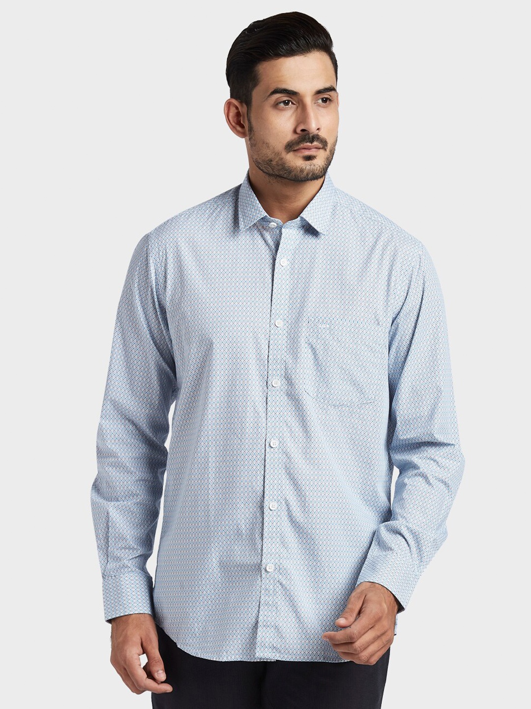 

ColorPlus Men Blue Printed Cotton Casual Shirt
