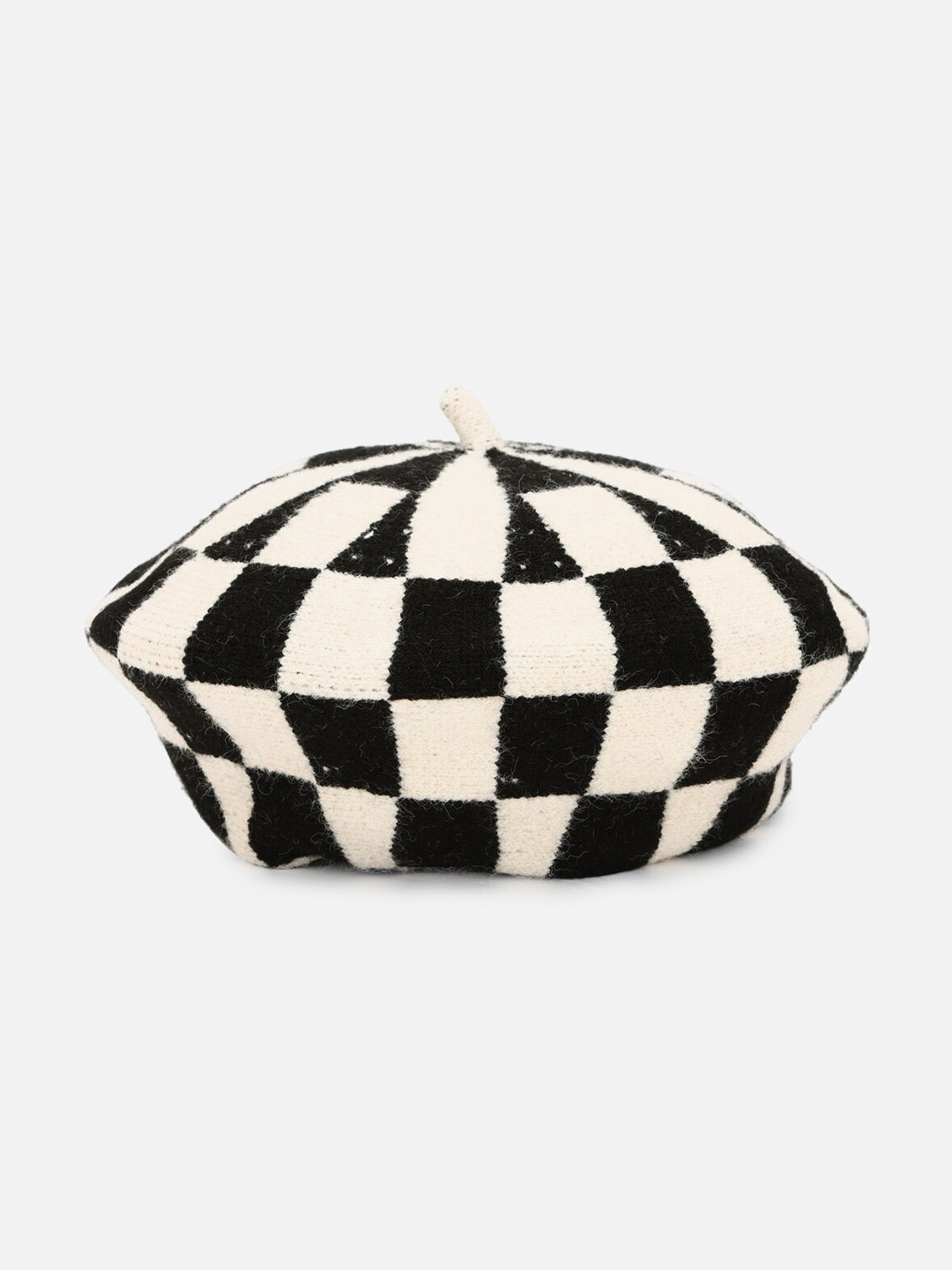 

FOREVER 21 Women Black & White Checked Hat