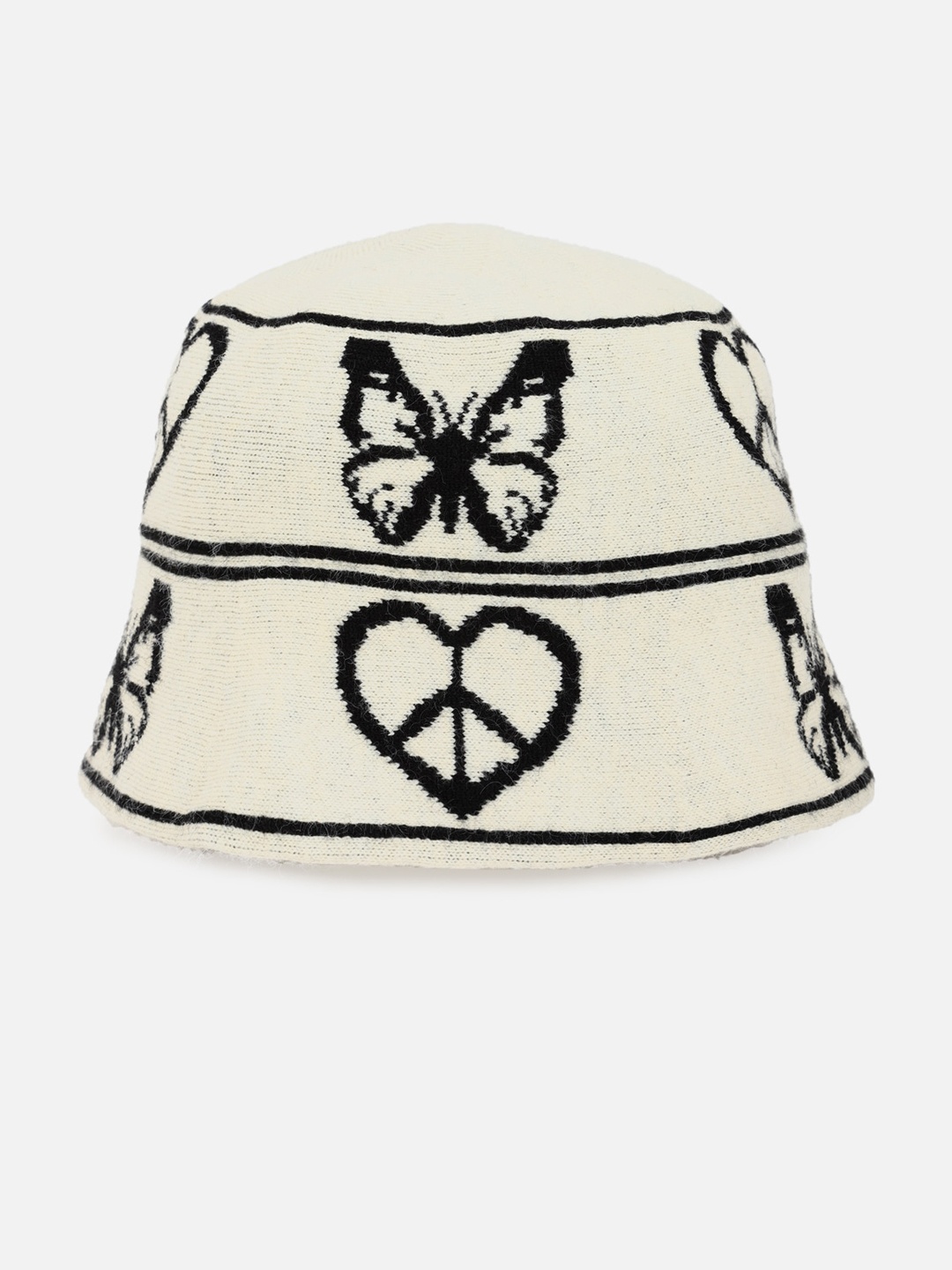 

FOREVER 21 Women Cream-Colored Printed Bucket Hat