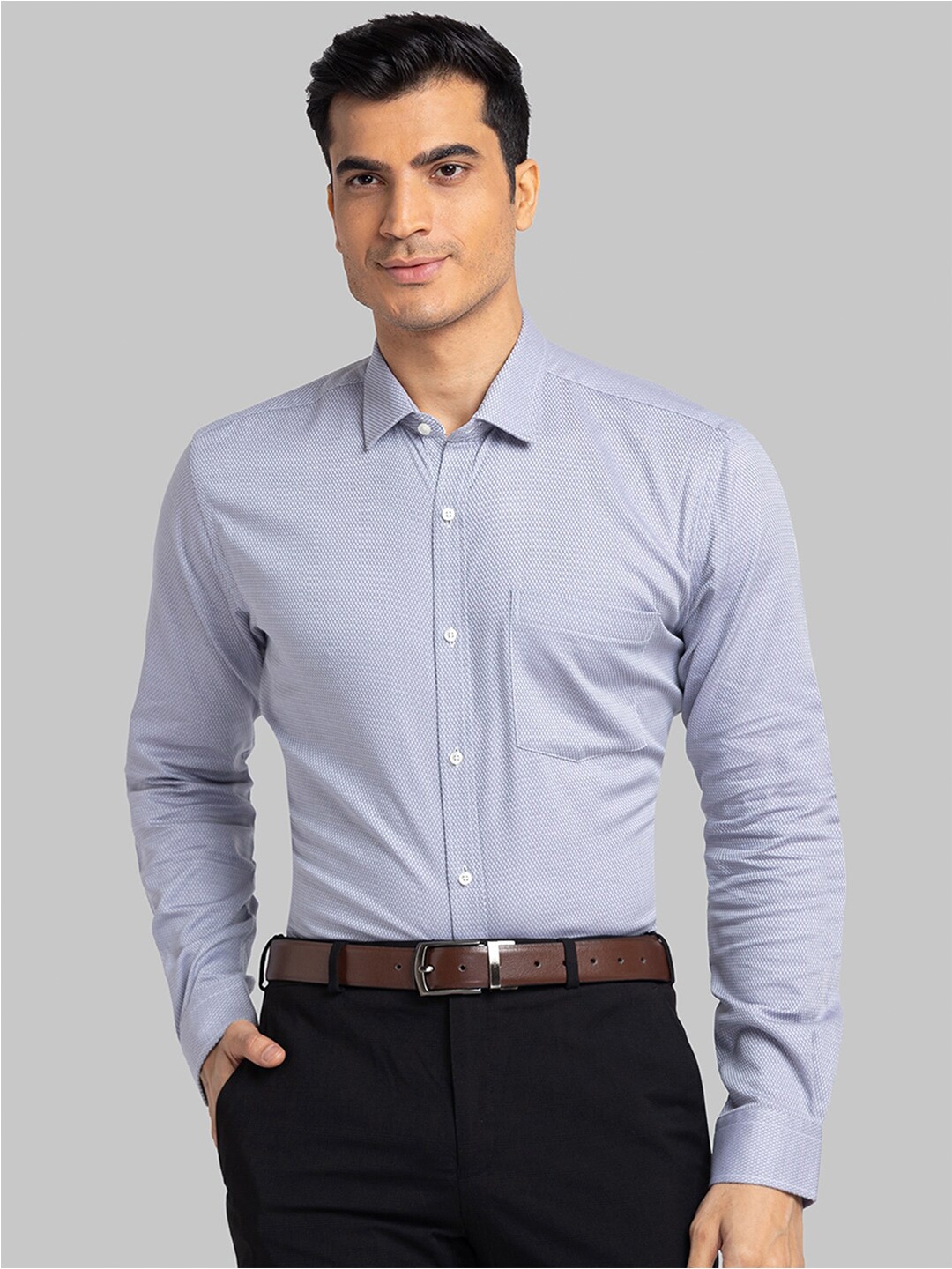 

Park Avenue Men Grey Slim Fit Formal Shirt