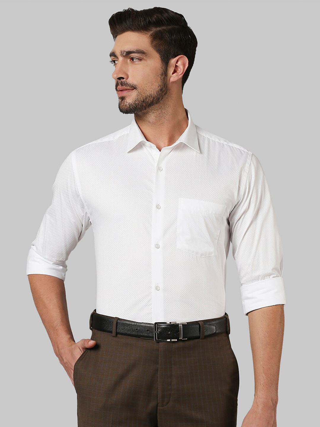 

Park Avenue Men White Slim Fit Formal Shirt