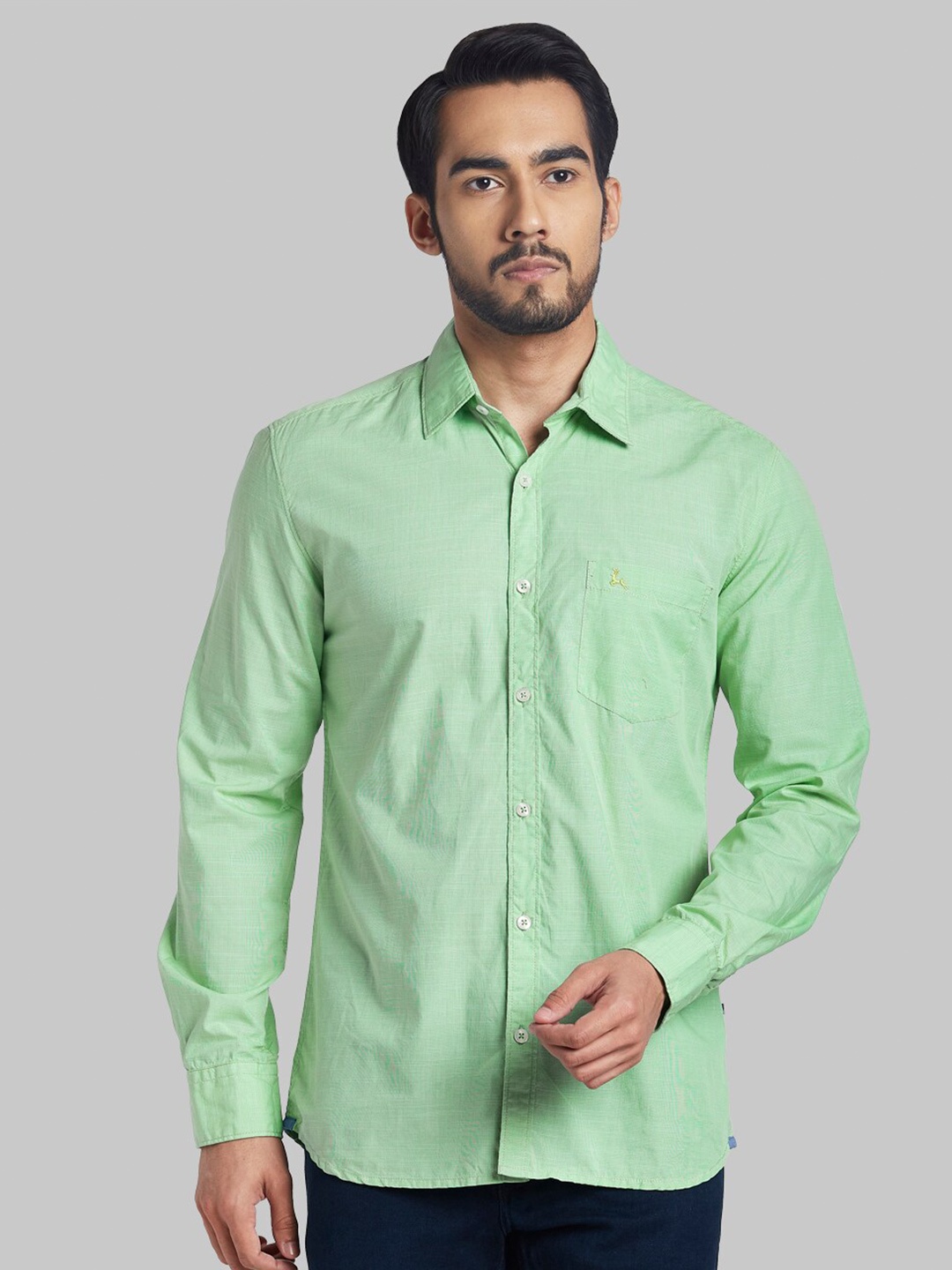 

Parx Men Green Slim Fit Cotton Casual Shirt