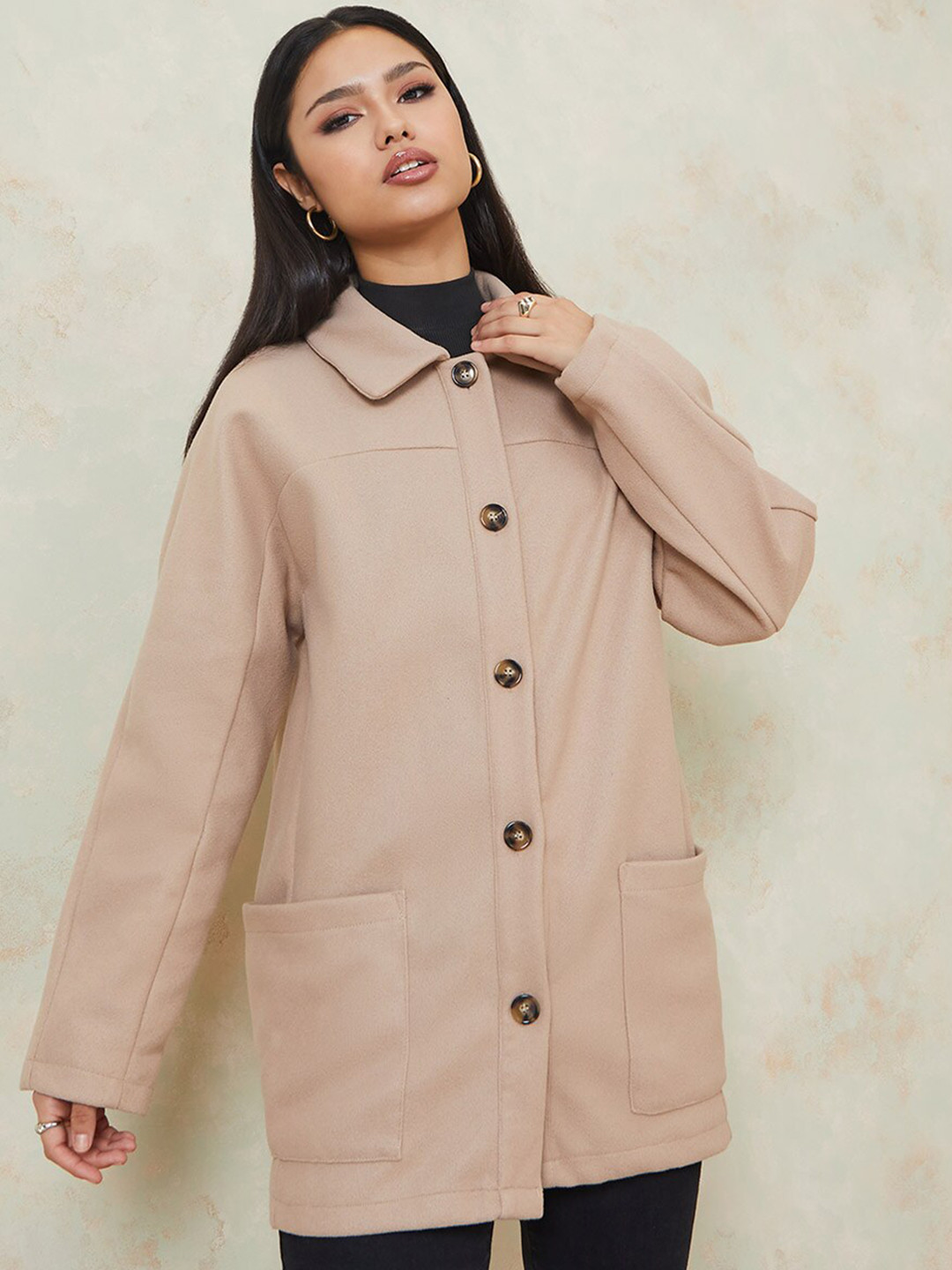 

Styli Women Beige Longline Tailored Jacket