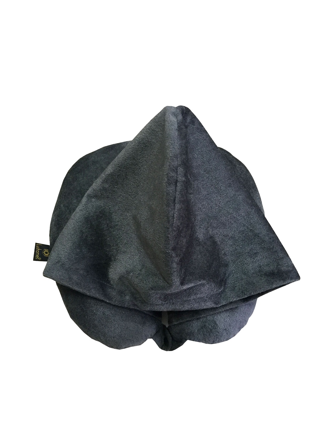

Lushomes Unisex Grey Solid Travel Pillow With Hooded