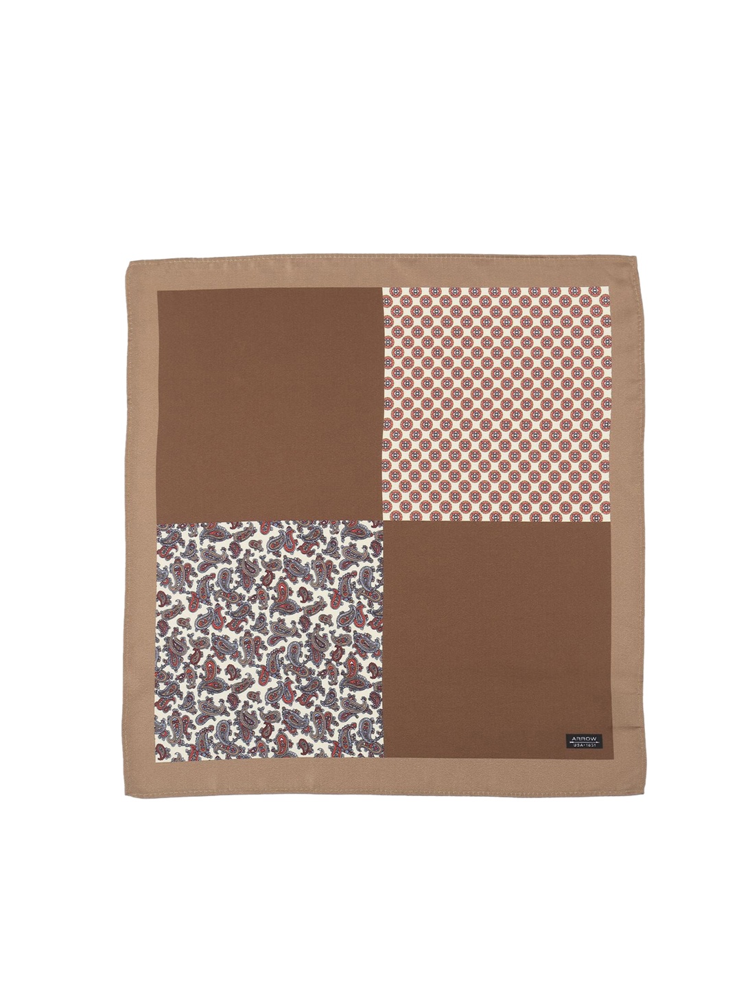 

Arrow Men Brown and Beige Printed Pocket Square