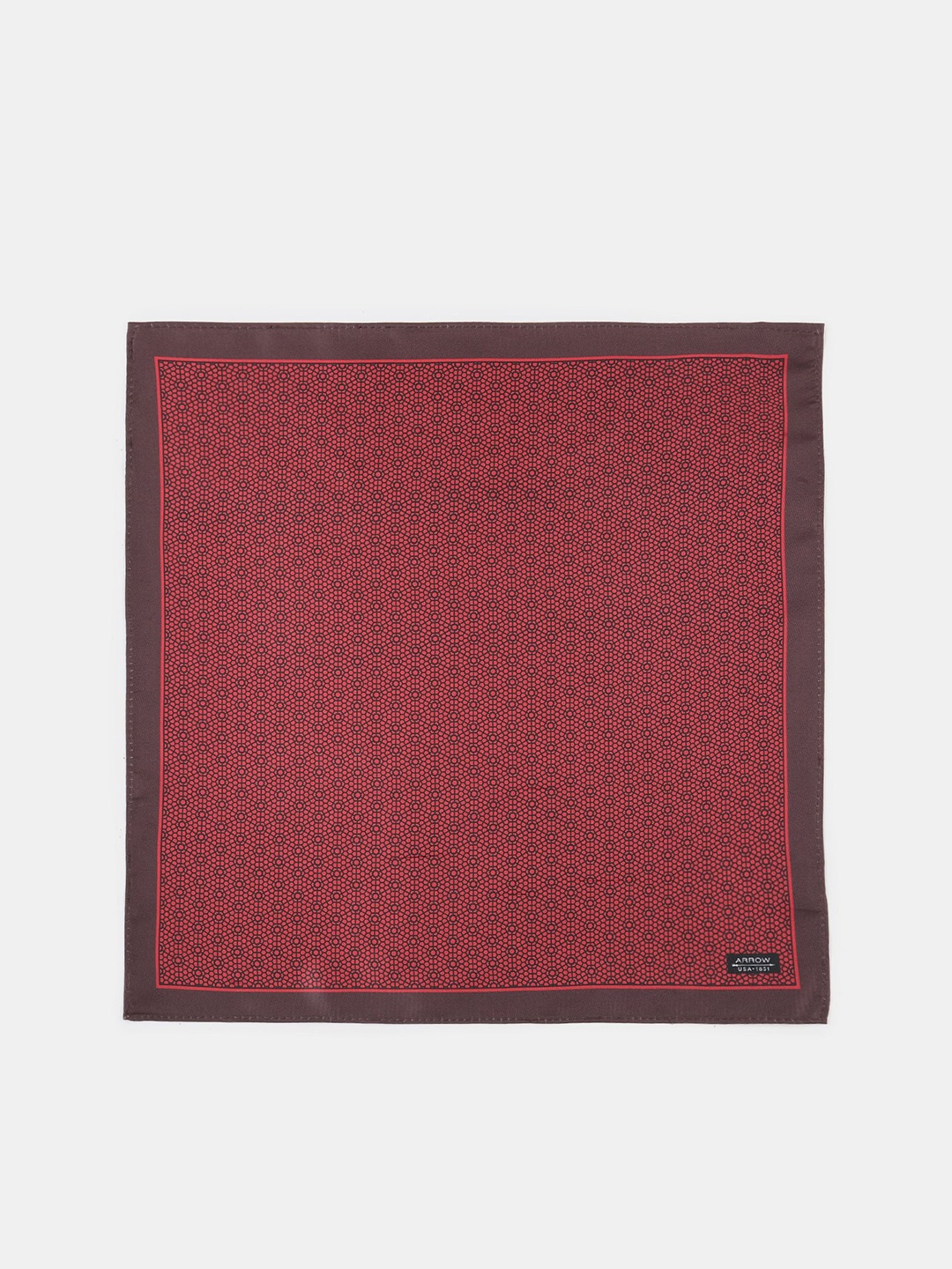 

Arrow Men Burgundy All-Over Printed Pocket Square