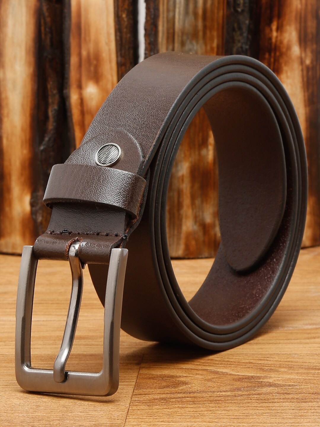 

Teakwood Leathers Men Brown Solid Leather Belt