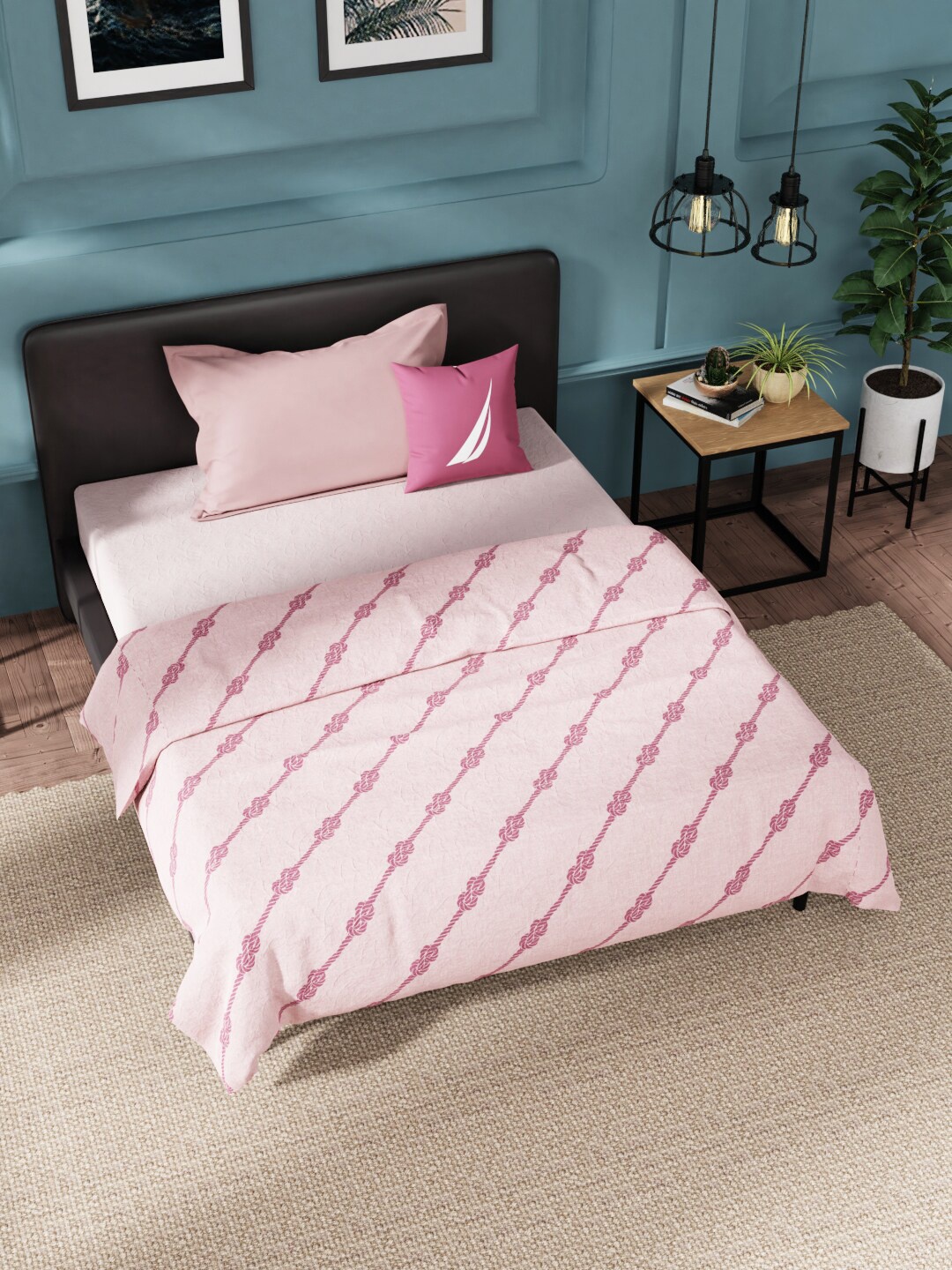 

Nautica Pink & Purple Striped AC Room 210 GSM Cotton Single Bed Dohar