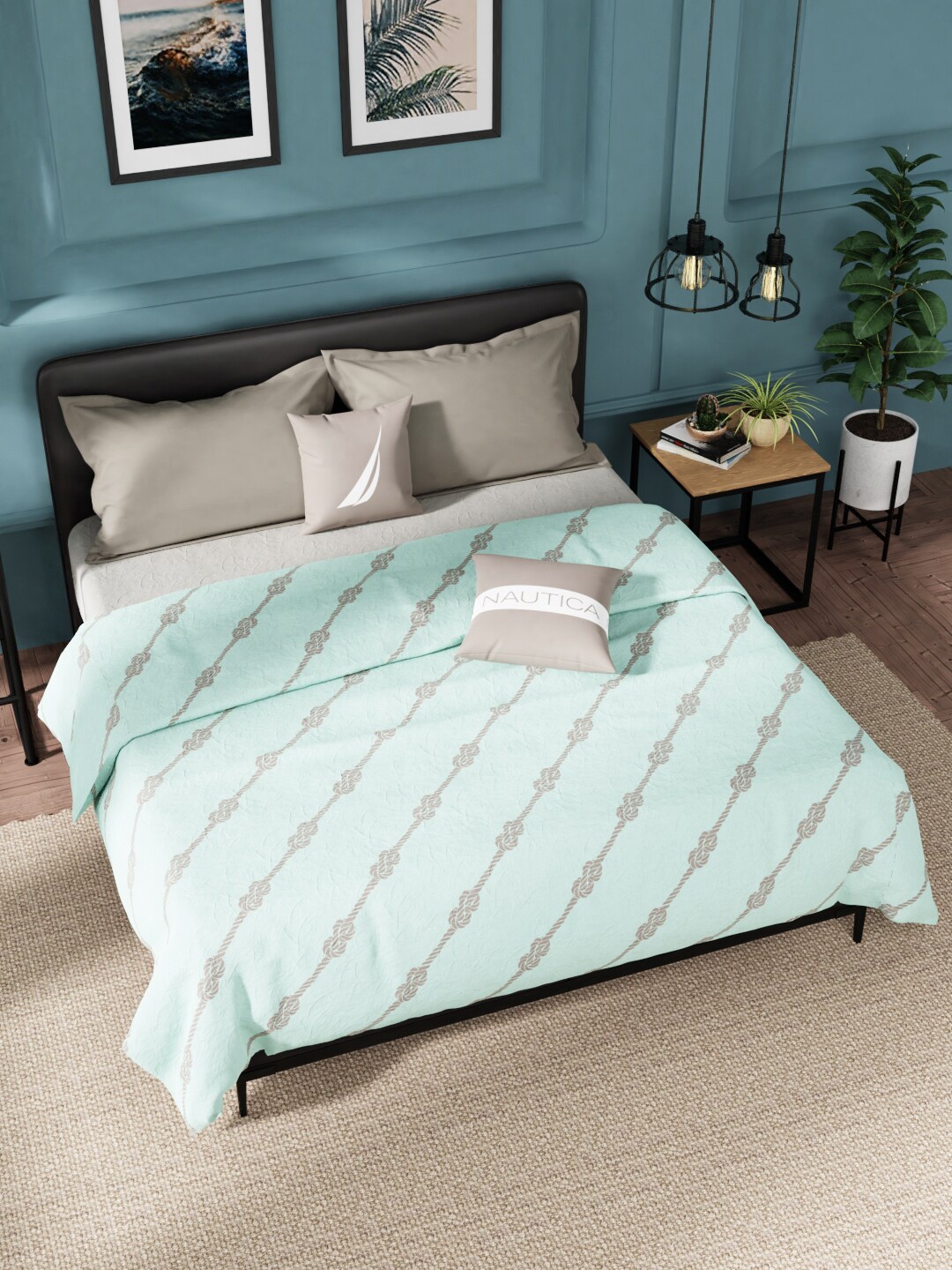 

Nautica Green & Brown AC Room 210 GSM Cotton Double Bed Dohar