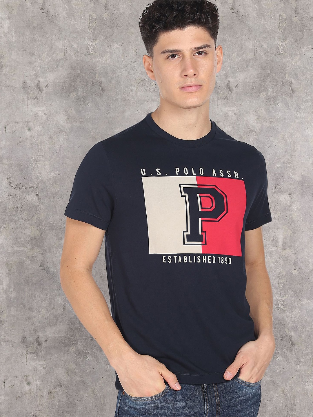 

U.S. Polo Assn. Denim Co. Men Soft Varsity T-Shirt, Navy blue