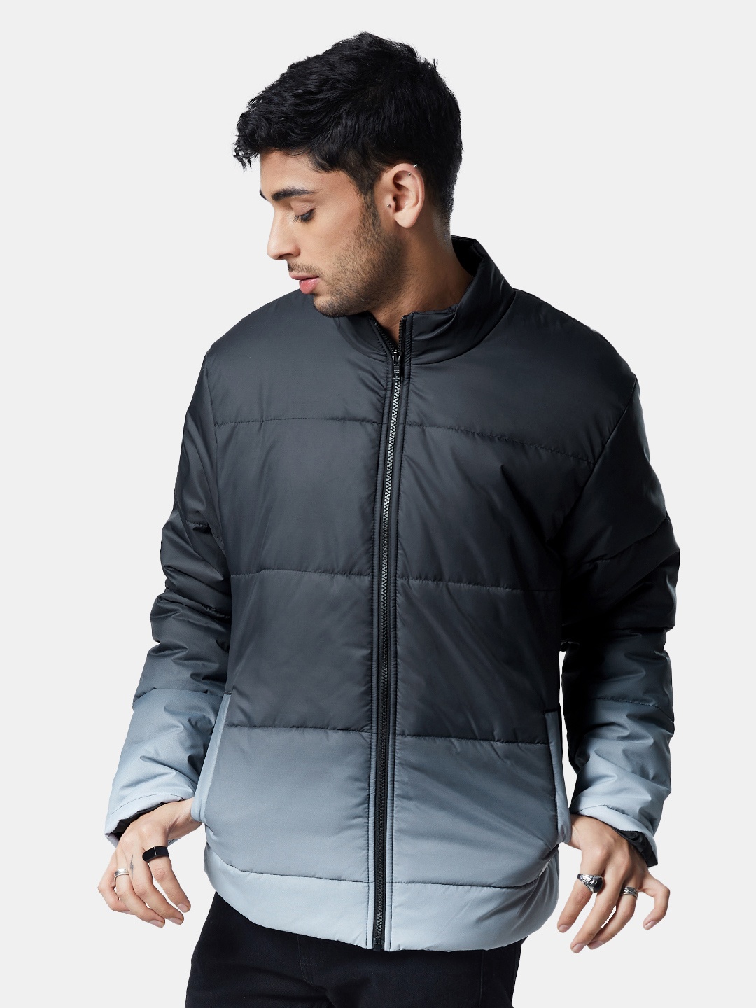 

The Souled Store Men Grey Padded Jacket