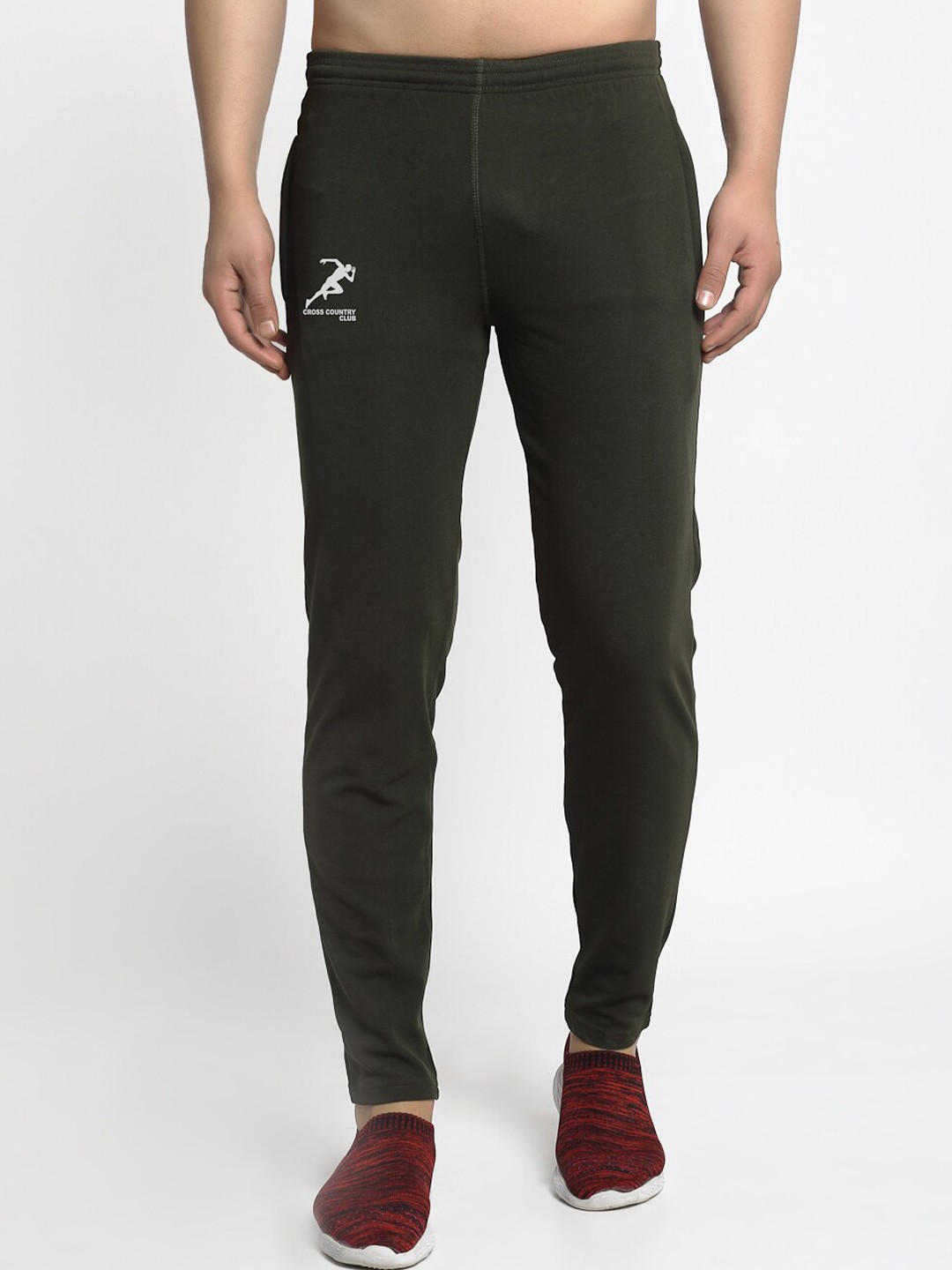 

GRACIT Men Olive Green Solid Track Pant