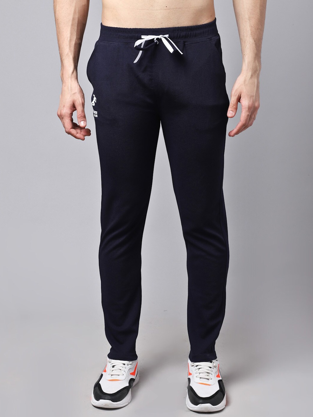 

GRACIT Men Navy Blue Solid Track Pant