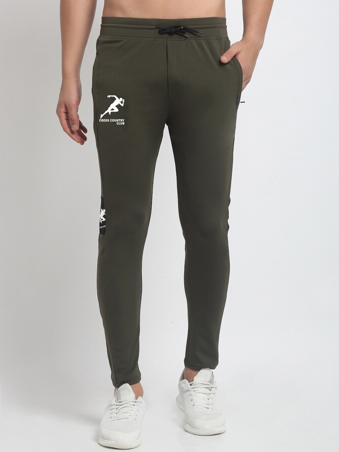 

GRACIT Men Olive Green Solid Track Pant