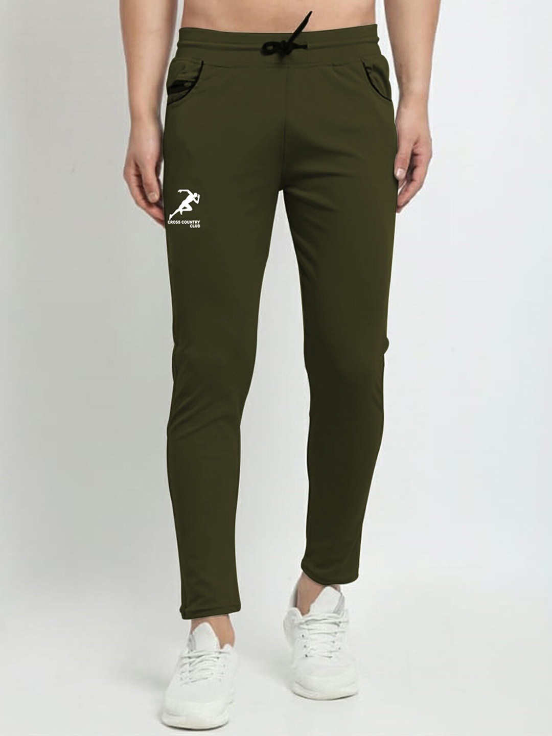 

GRACIT Men Olive Green Solid Track Pant