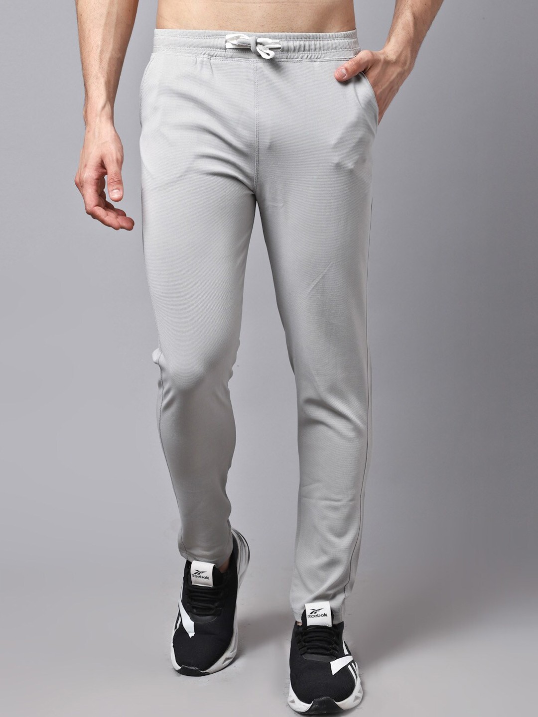 

GRACIT Men Grey Melange Solid Slim-Fit Track Pant