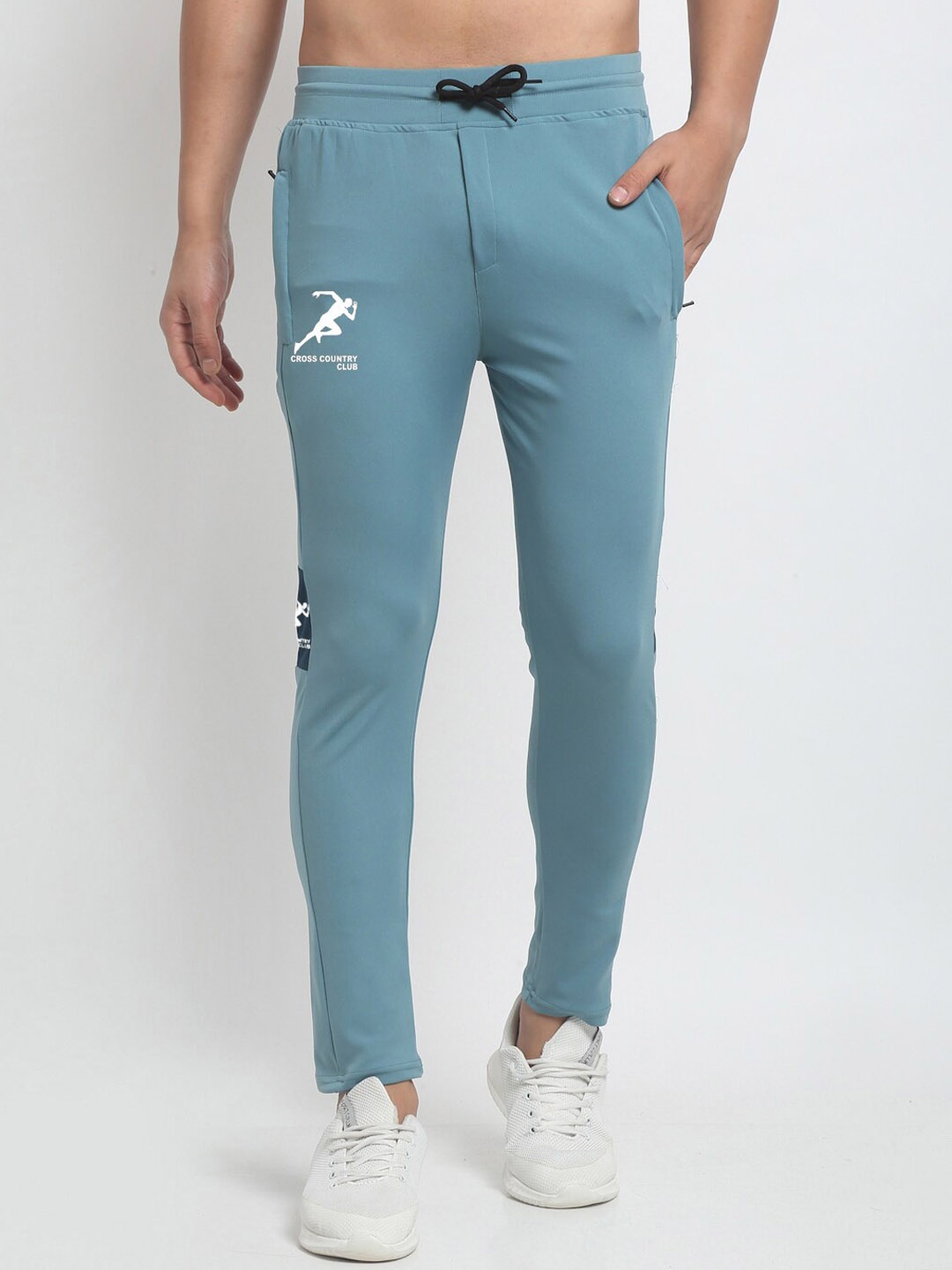

GRACIT Men Turquiose Blue Solid Sports Track Pant, Turquoise blue